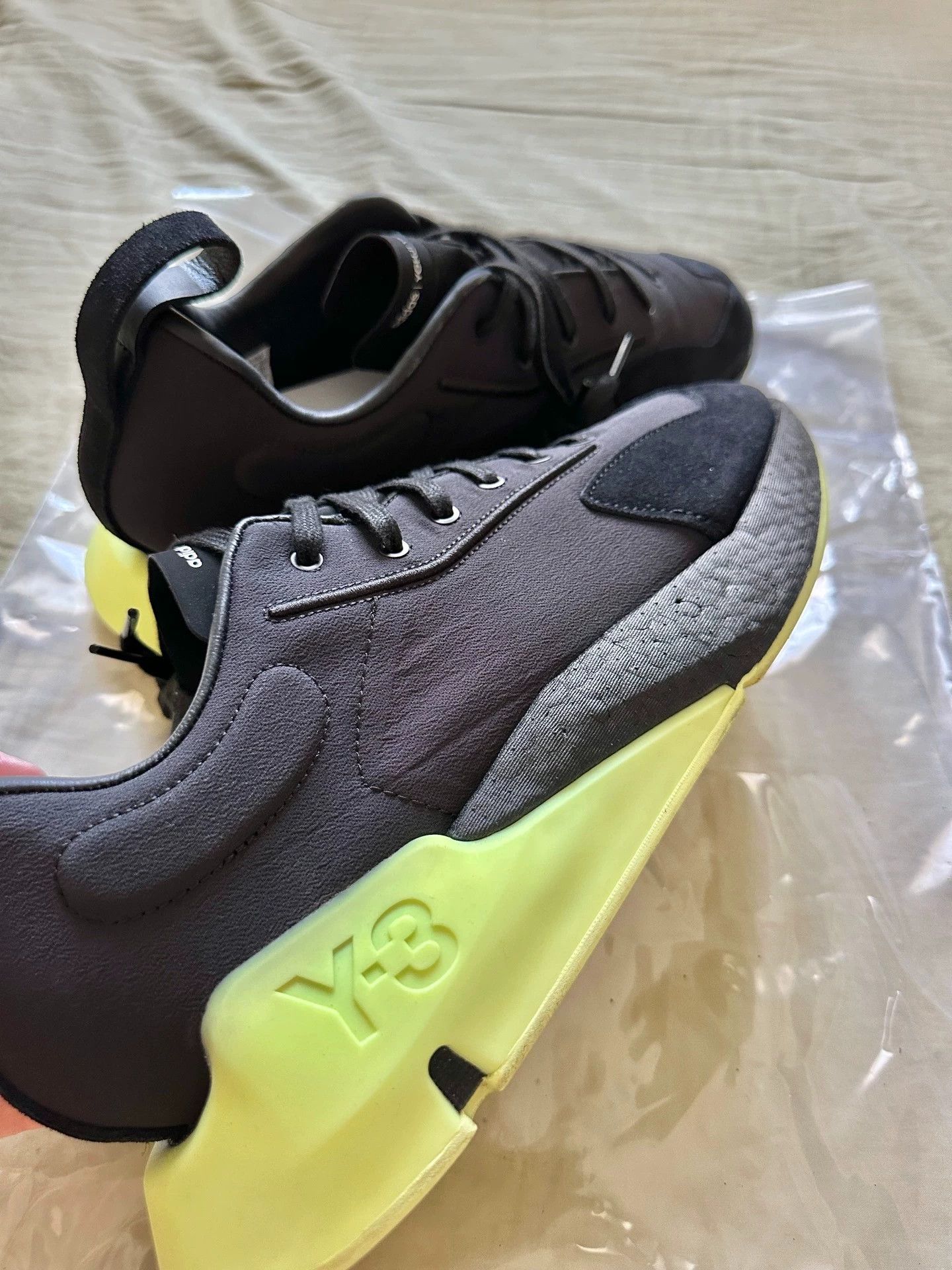 Y-3 Y-3 Orisan Low Unisex Running Shoes Black Neon Green Size US 10 / EU 43 - 9 Thumbnail