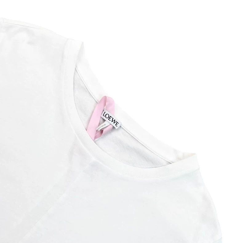 Loewe LOEWE White logo embroidered short sleeves Size L / US 10 / IT 46 - 3 Thumbnail
