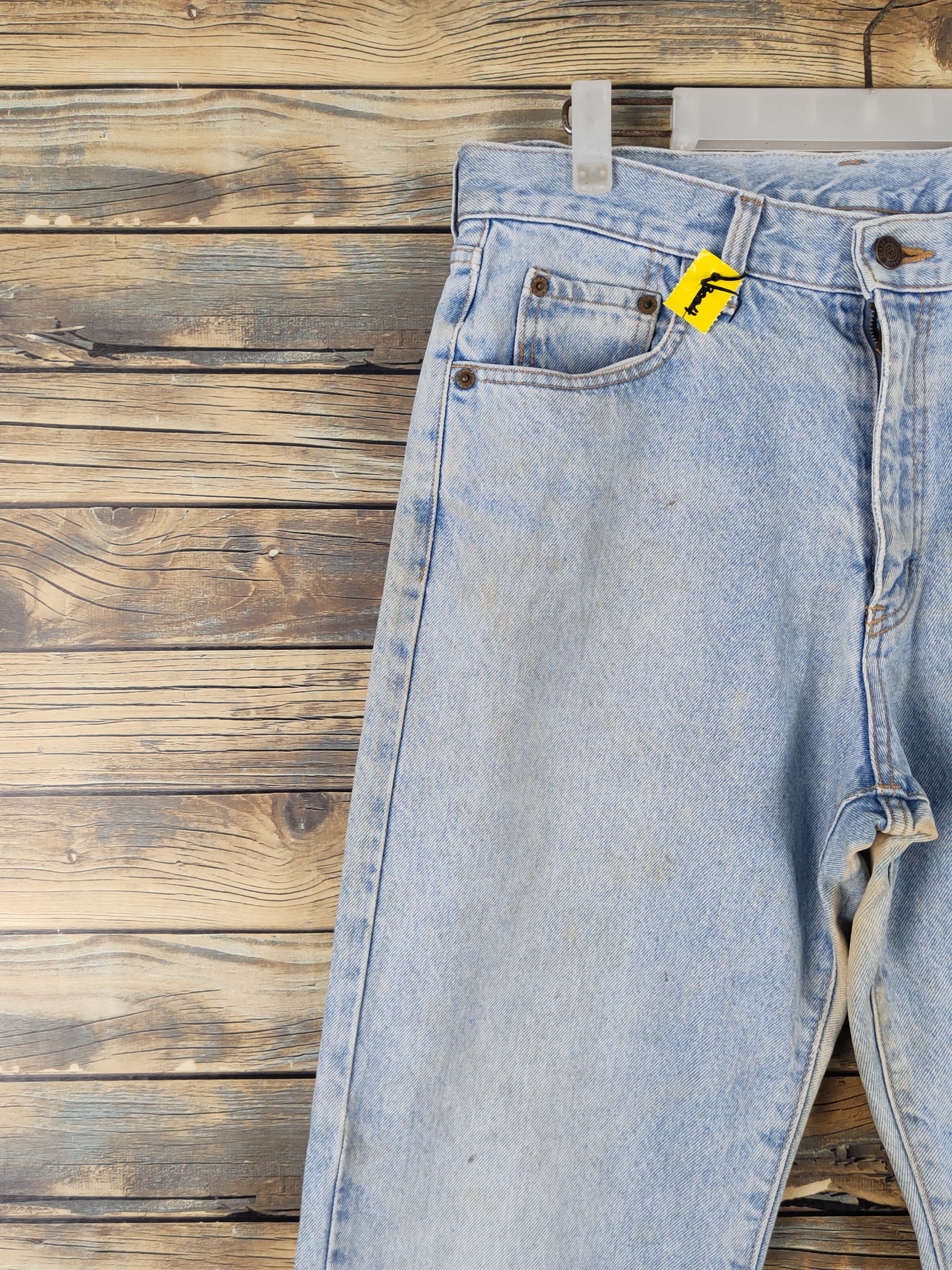Japanese Brand Fittz Light Blue Distressed Ripped denim Jeans #W1692 Size US 33 - 3 Thumbnail