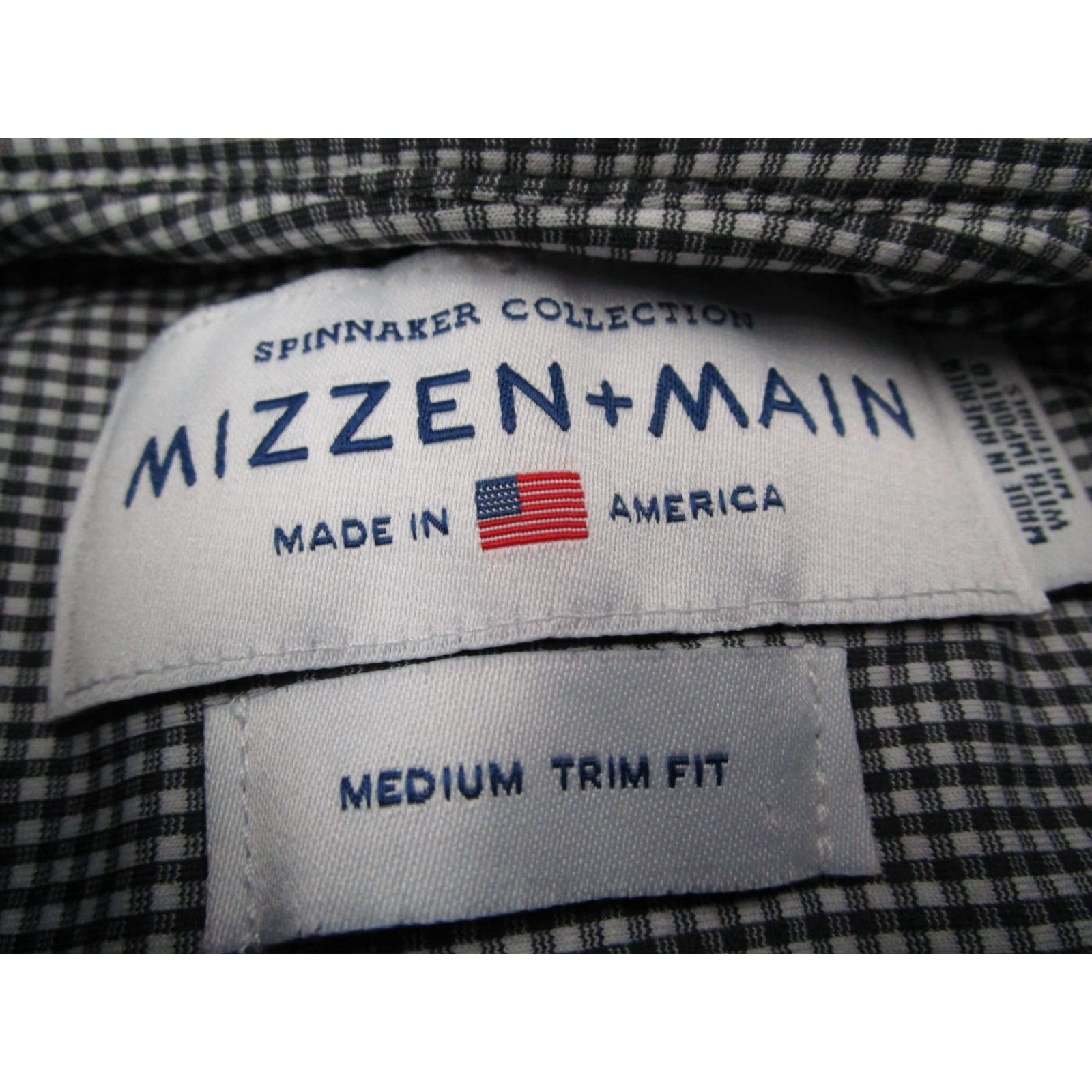Mizzen+Main Mizzen+Main Shirt Men Medium Trim Fit Gray Check Spinnaker Workwear Made in USA Size US M / EU 48-50 / 2 - 3 Thumbnail