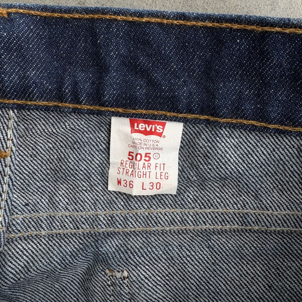 Levi's × Vintage Vintage Levi's Orange Tabs 505 Blue Indigo Denim Dark 36x30 Size US 35 - 6 Thumbnail