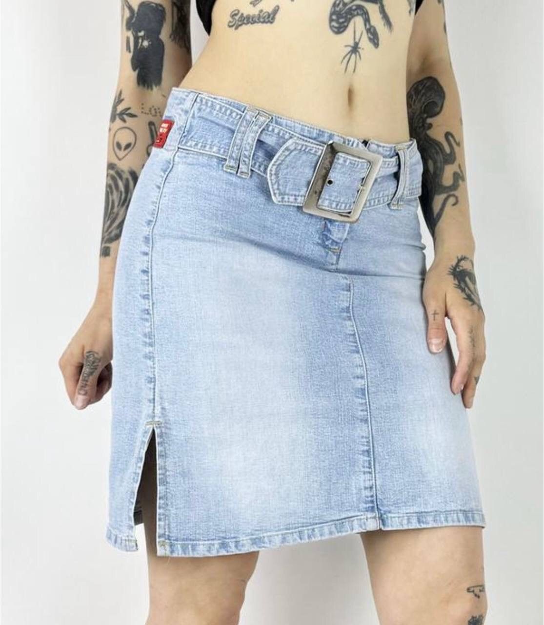 Miss Sixty Y2K Vintage Midi Belted Skirt