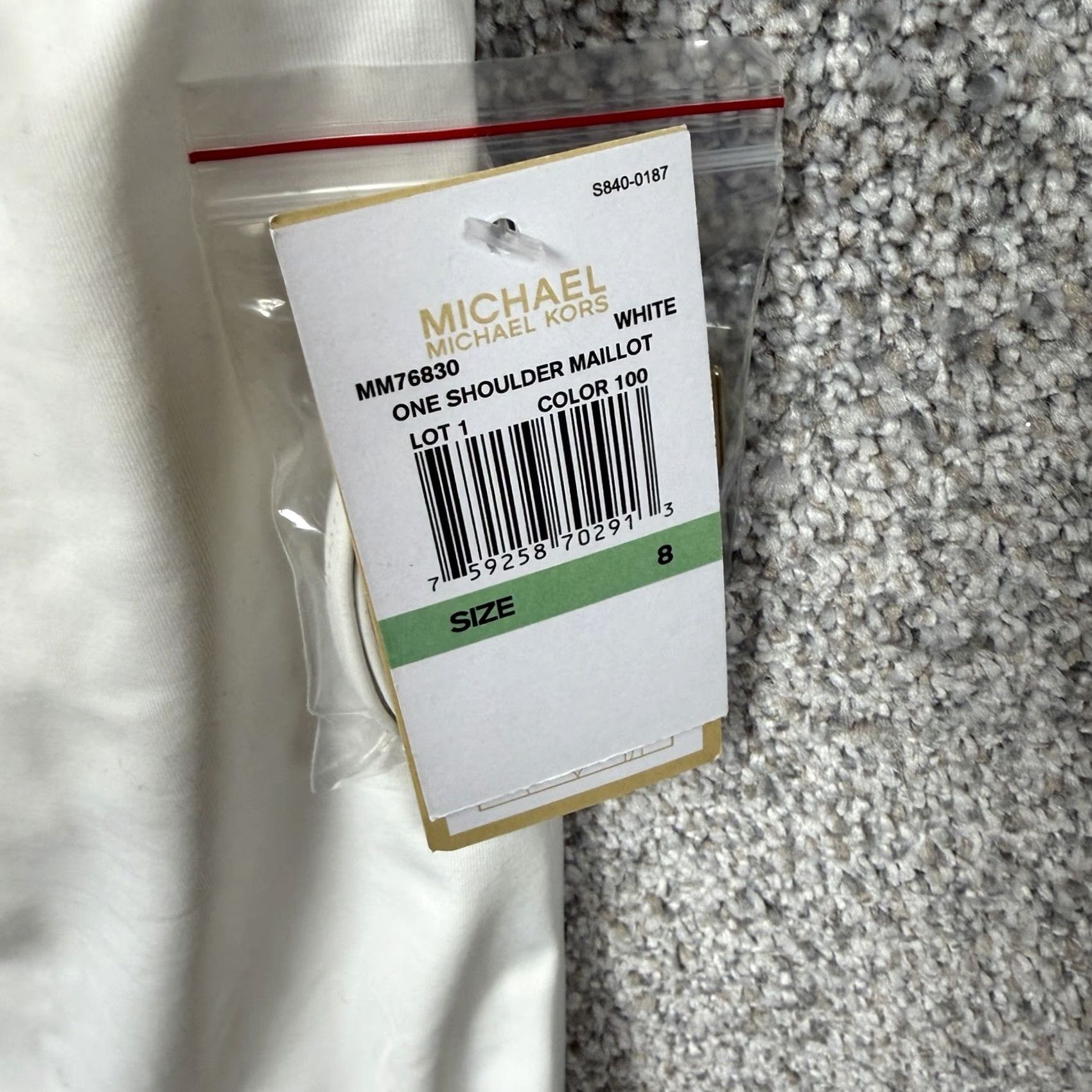 Michael Kors Michael Kors One Piece Swimsuit Size 8 White One Shoulder Designer Convertible Lined Stretch Women Mens Girls Size ONE SIZE - 2 Thumbnail