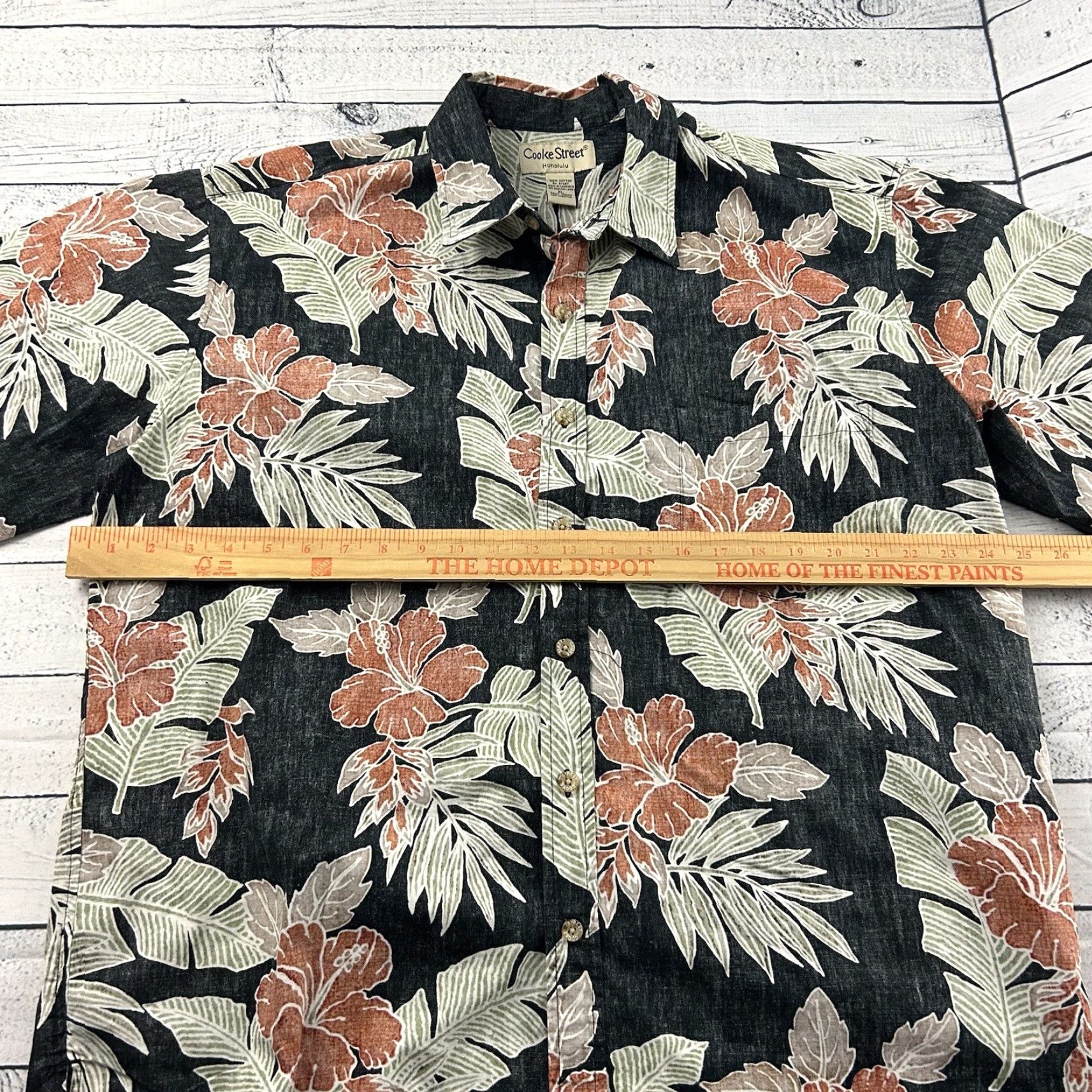 Vintage Cooke Street Hawaiian Floral Short Sleeve Button-Up Shirt Men's XL Black Size US XL / EU 56 / 4 - 4 Thumbnail