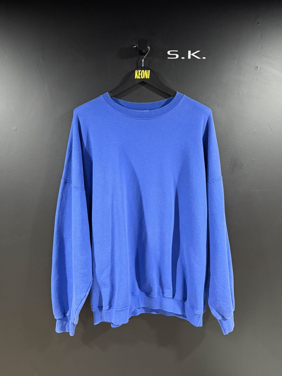 Hanes 2000s Y2K Vintage Hanes Faded Blue Grunge Sweatshirt XXXL Size US XXL / EU 58 / 5 - 1 Thumbnail