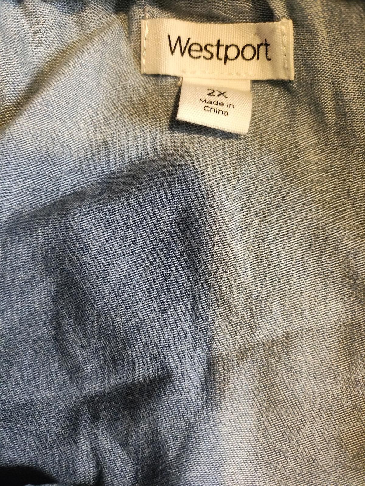 Other Westport Blue Embroidered Off-Shoulder Blouse Size XXL / US 16-18 / IT 52-54 - 8 Thumbnail