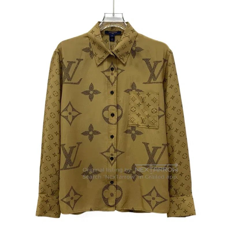 Louis Vuitton Louis Vuitton Brown logo full print mulberry silk lapel si Size XXS / US 00 / IT 34 - 1 Thumbnail