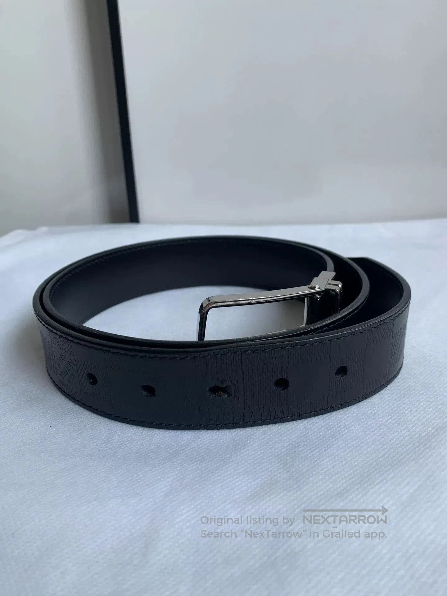 Louis Vuitton Louis Vuitton Black Checker Belt. Size ONE SIZE - 5 Thumbnail