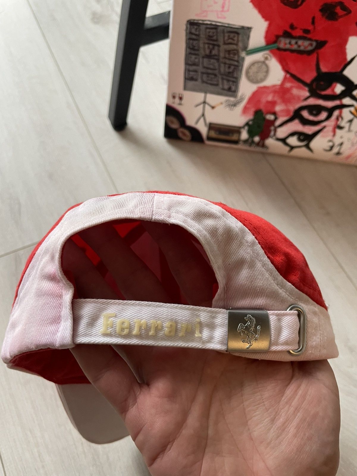 Ferrari Vintage 00’s Ferrari Racing Y2K Hat Cap F1 White/Pink RARE Size ONE SIZE - 3 Thumbnail