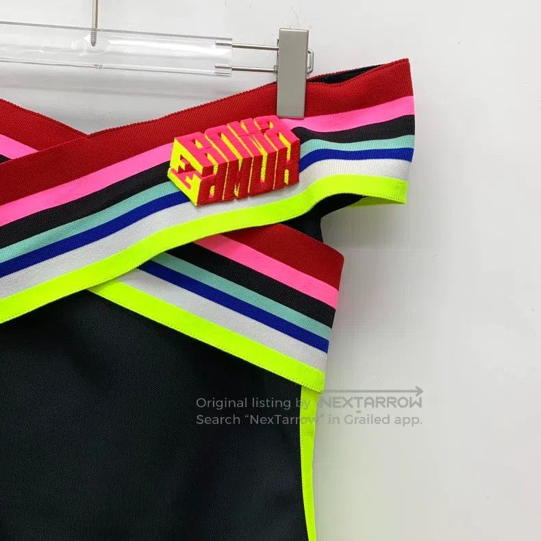 Fendi Fendi Black Striped 3D Letter Embroidered Off-the-Shoulder Size S / US 4 / IT 40 - 3 Thumbnail