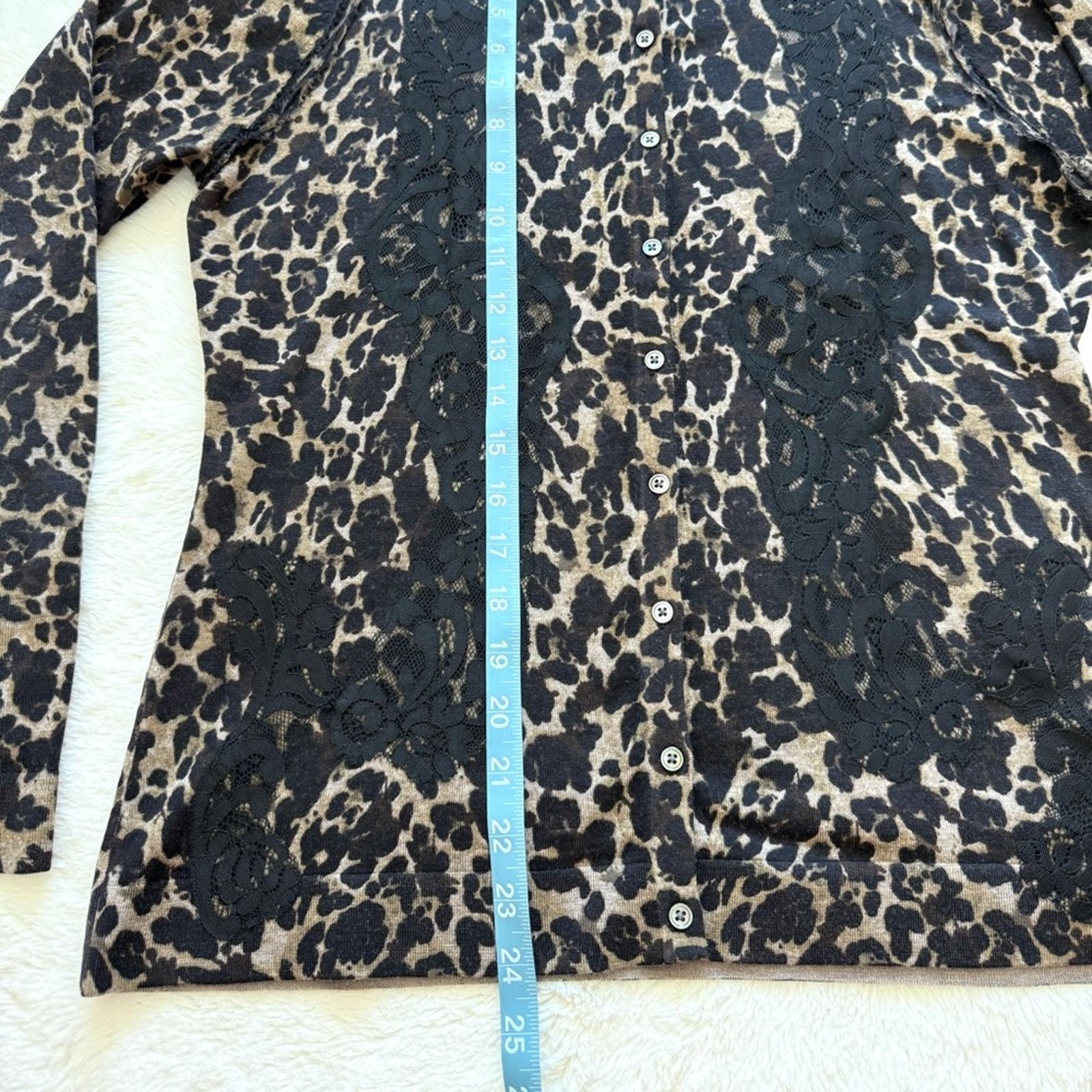 Elie Tahari Elie Tahari leopard print wool cardigan size L Size L / US 10 / IT 46 - 5 Thumbnail