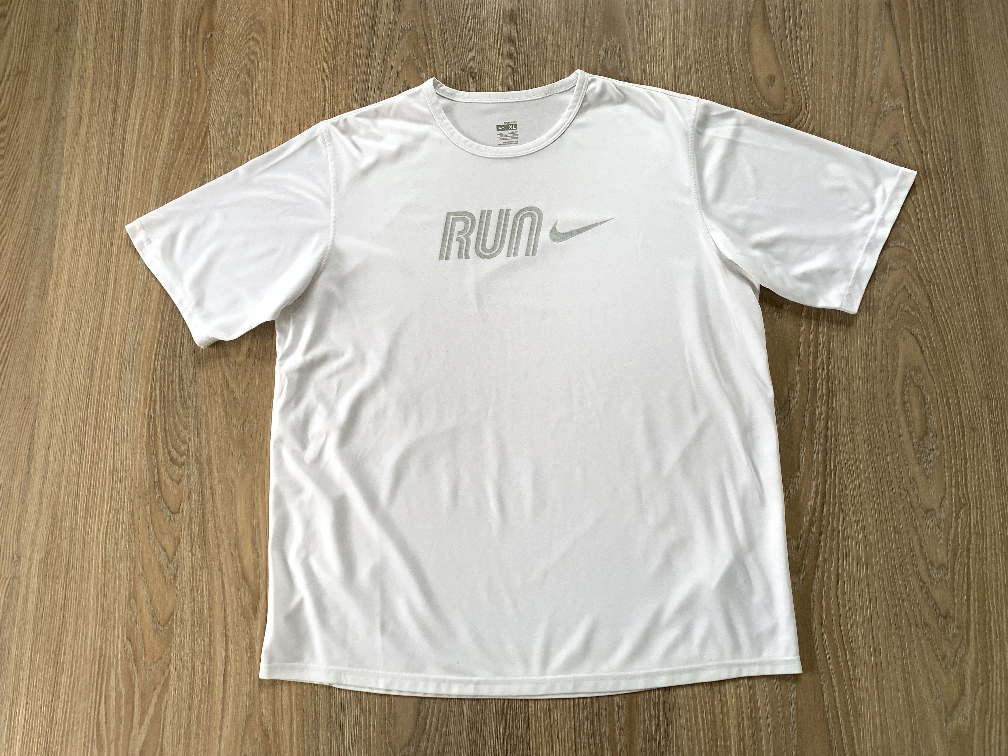 Nike × Vintage Nike Fit Dry White Reflective Logo T Shirt Size US XL / EU 56 / 4 - 2 Thumbnail