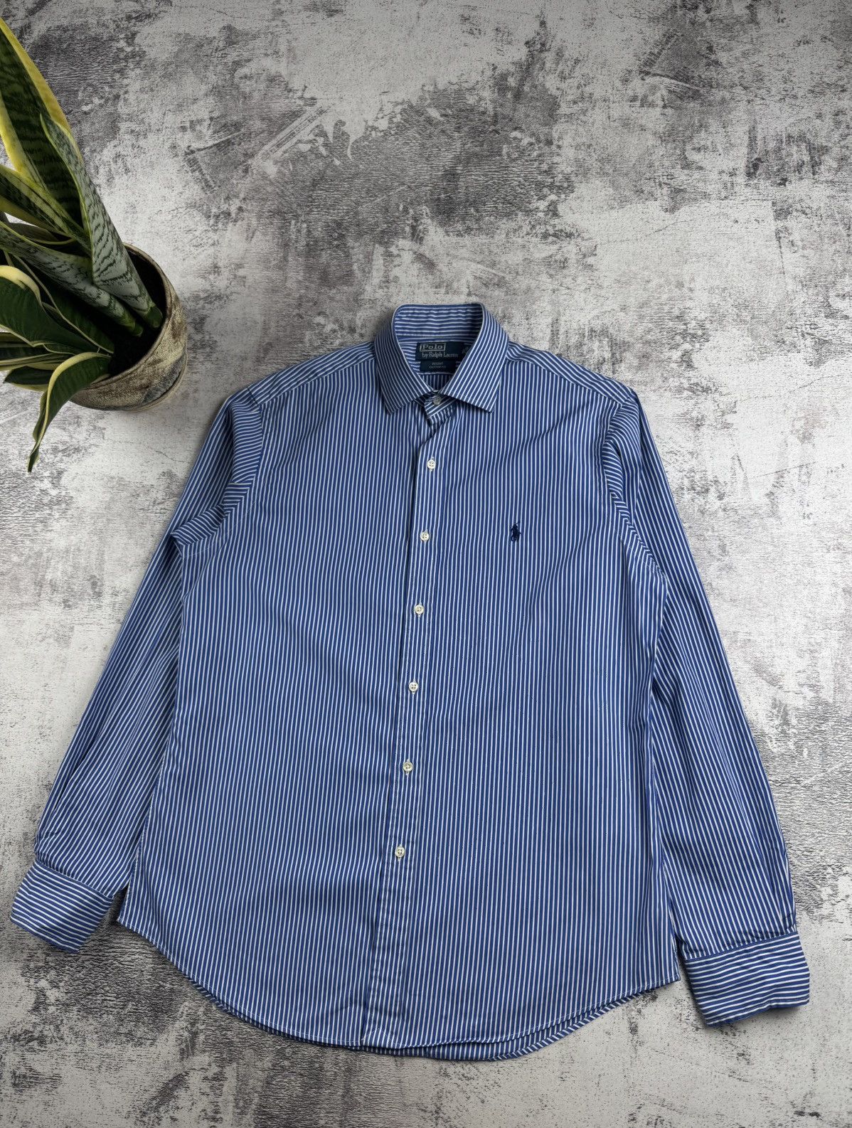 Polo Ralph Lauren Polo Ralph Lauren Blue 16/40-41 Button Striped Regent Collar LongSleeve Shirt Size US L / EU 52-54 / 3 - 3 Thumbnail