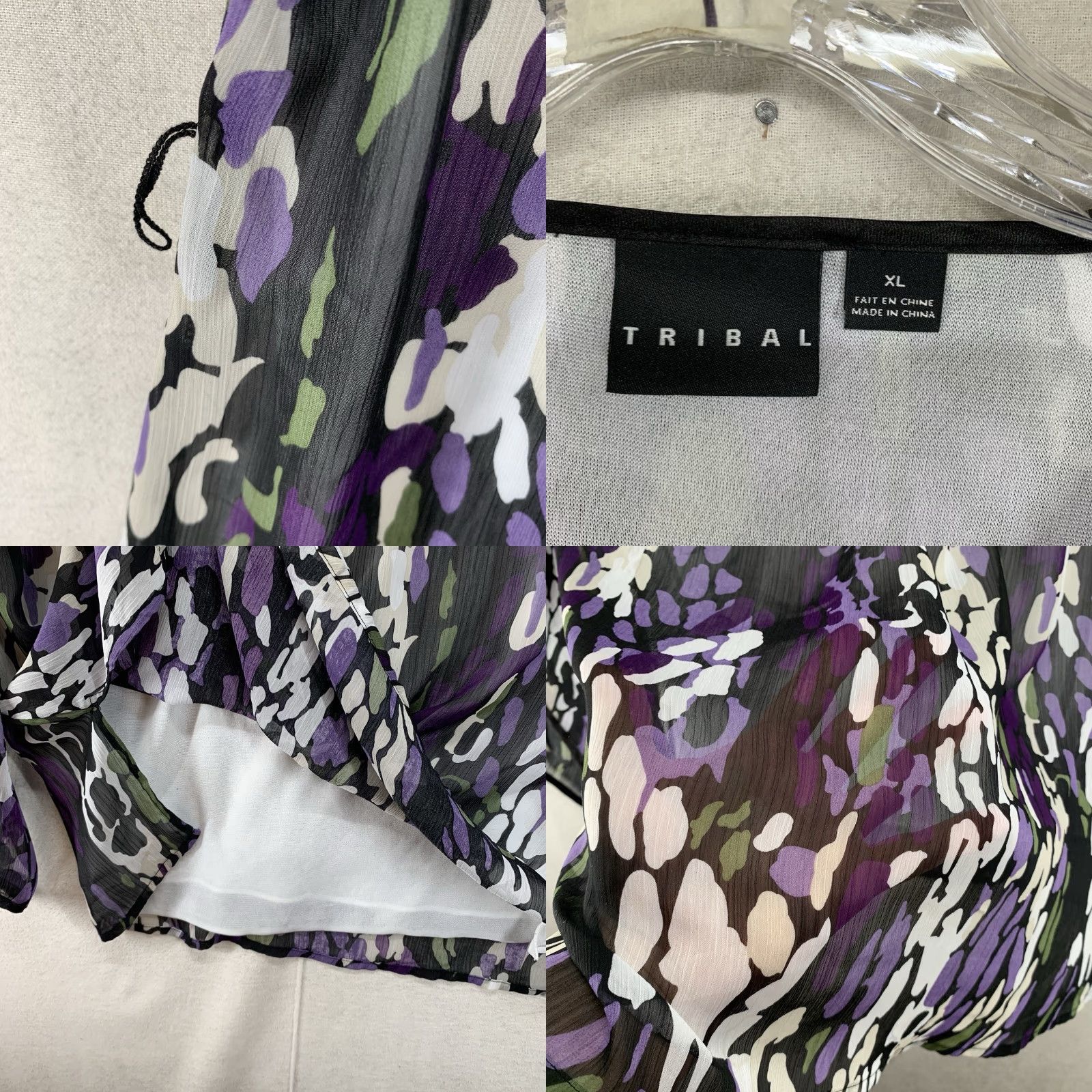 Vintage Tribal Women's XL Top Gothic Sheer Flowy Lined Lightweight Breezy Open Sleeves Romantic Size XL / US 12-14 / IT 48-50 - 8 Thumbnail