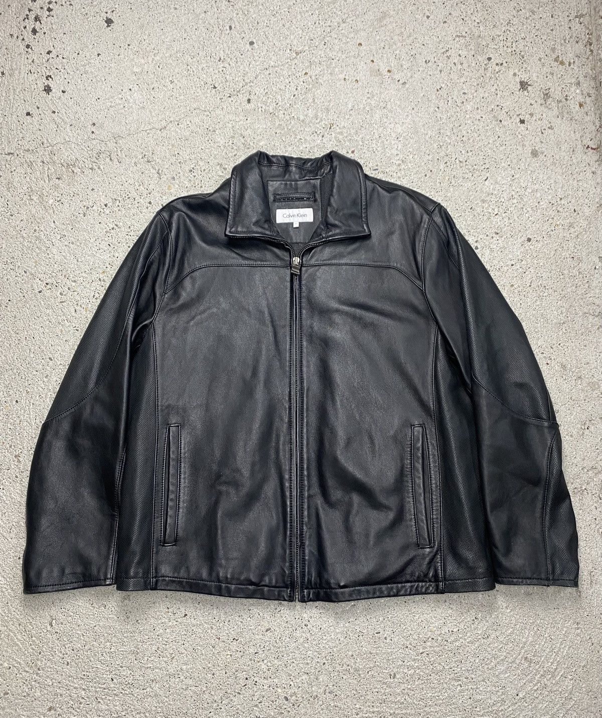 Calvin Klein Calvin klein black leather jacket luxury Size US L / EU 52-54 / 3 - 1 Thumbnail