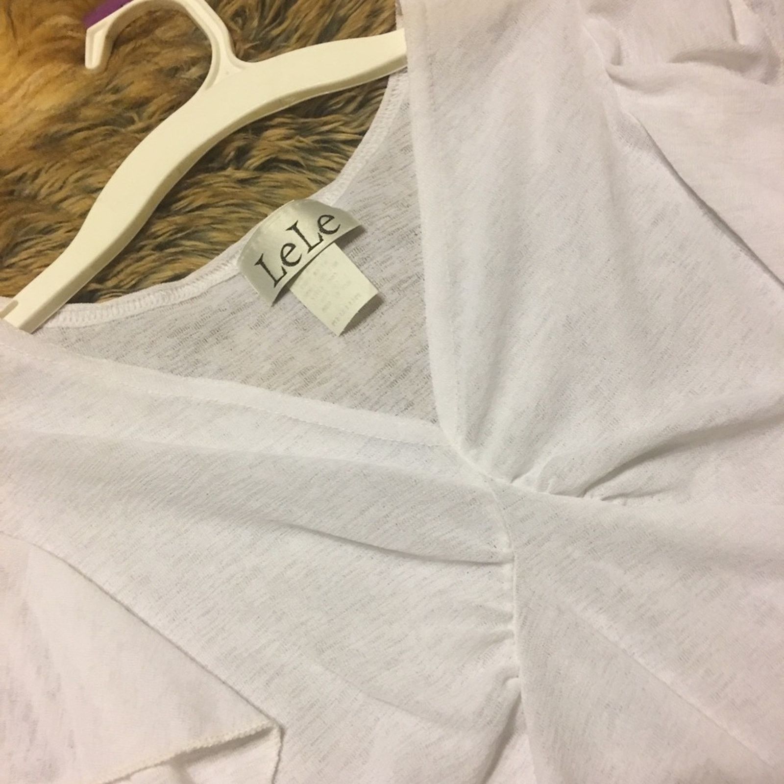 Designer Lele brand flutter sleeve sheer top white M Size M / US 6-8 / IT 42-44 - 4 Thumbnail