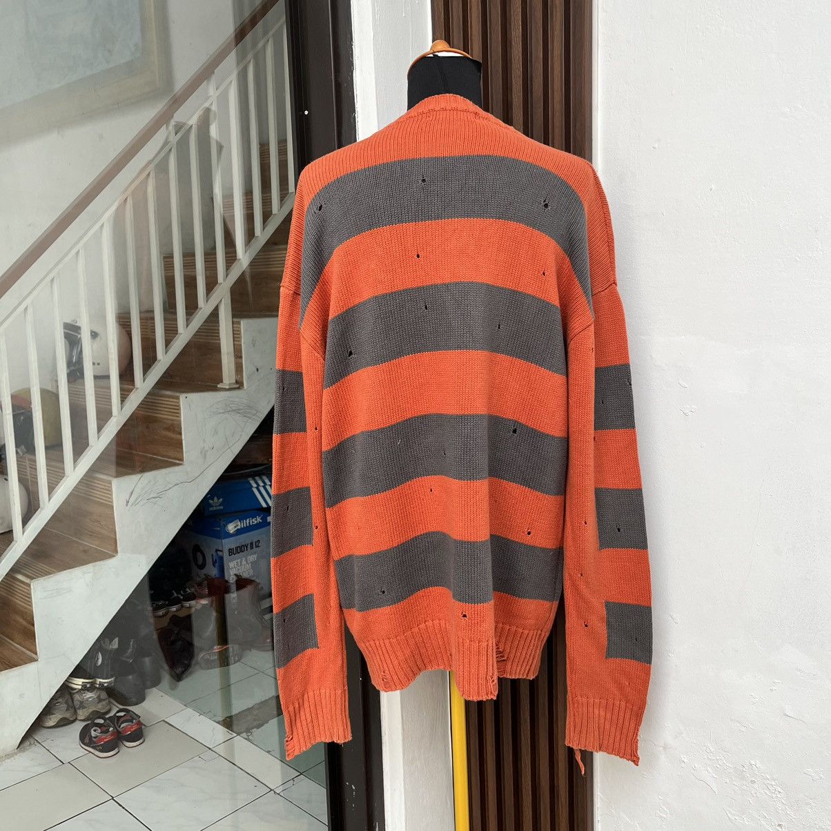 Japanese Brand Nice Design Destroyed Knitwear Like A Number 9 By Underair Size US L / EU 52-54 / 3 - 2 Thumbnail