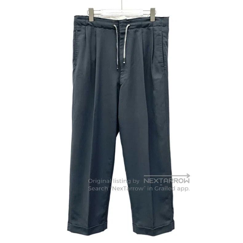 Maison Margiela Maison Margiela Blue-gray cotton drawstring casual trouser Size US 30 / EU 46 - 1 Thumbnail