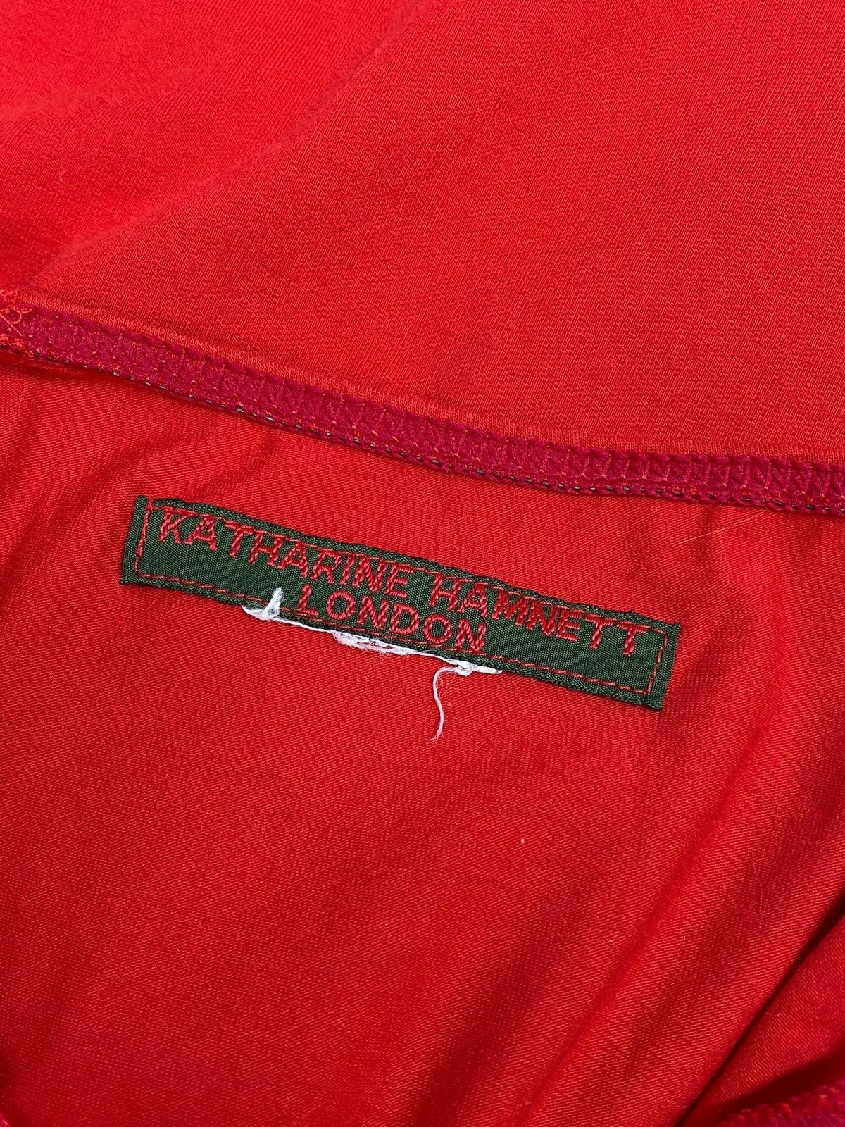 Katharine Hamnett London Vintage 1980s Katharine Hamnett Hot Red Bodycon Mini Dress Size S / US 4 / IT 40 - 9 Thumbnail