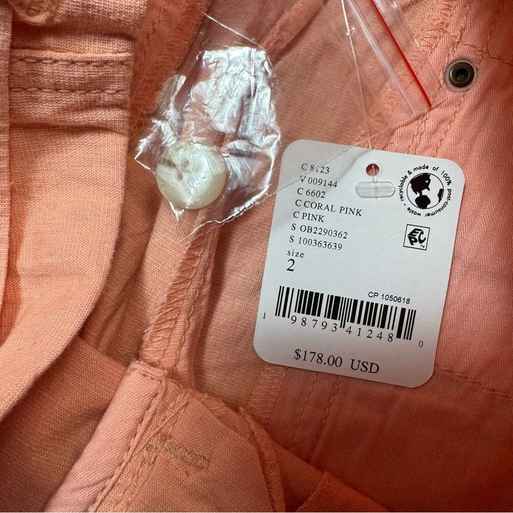 Free People NWT New $178 Free People Tidal Wave Cropped Coral Pink Pant Size 26" / US 2 / IT 38 - 7 Thumbnail