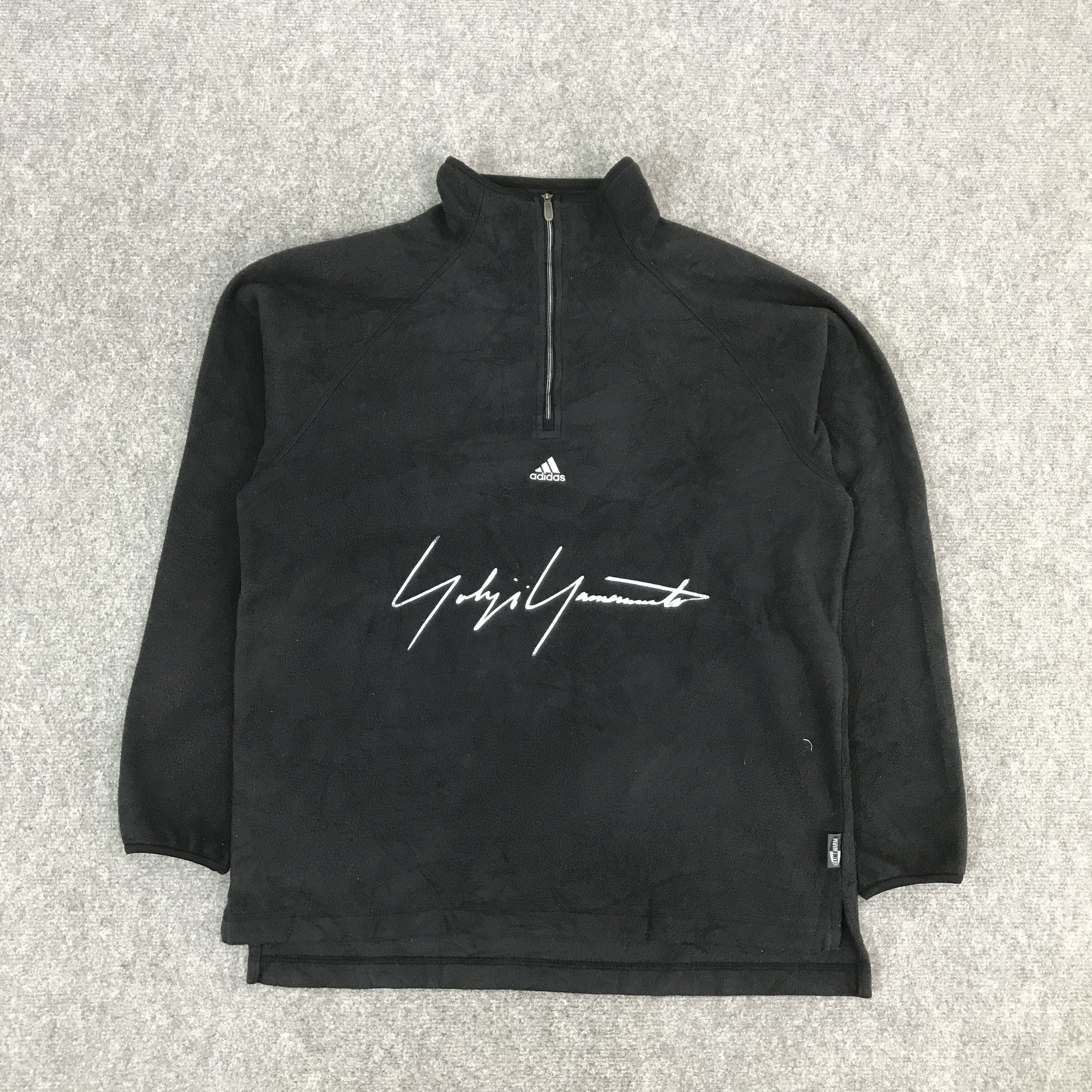 Adidas × Japanese Brand × Yohji Yamamoto ADIDAS X YOHJI YAMAMOTO FLEECE HALF ZIPPER CUSTOM ART JACKET Size US L / EU 52-54 / 3 - 1 Thumbnail