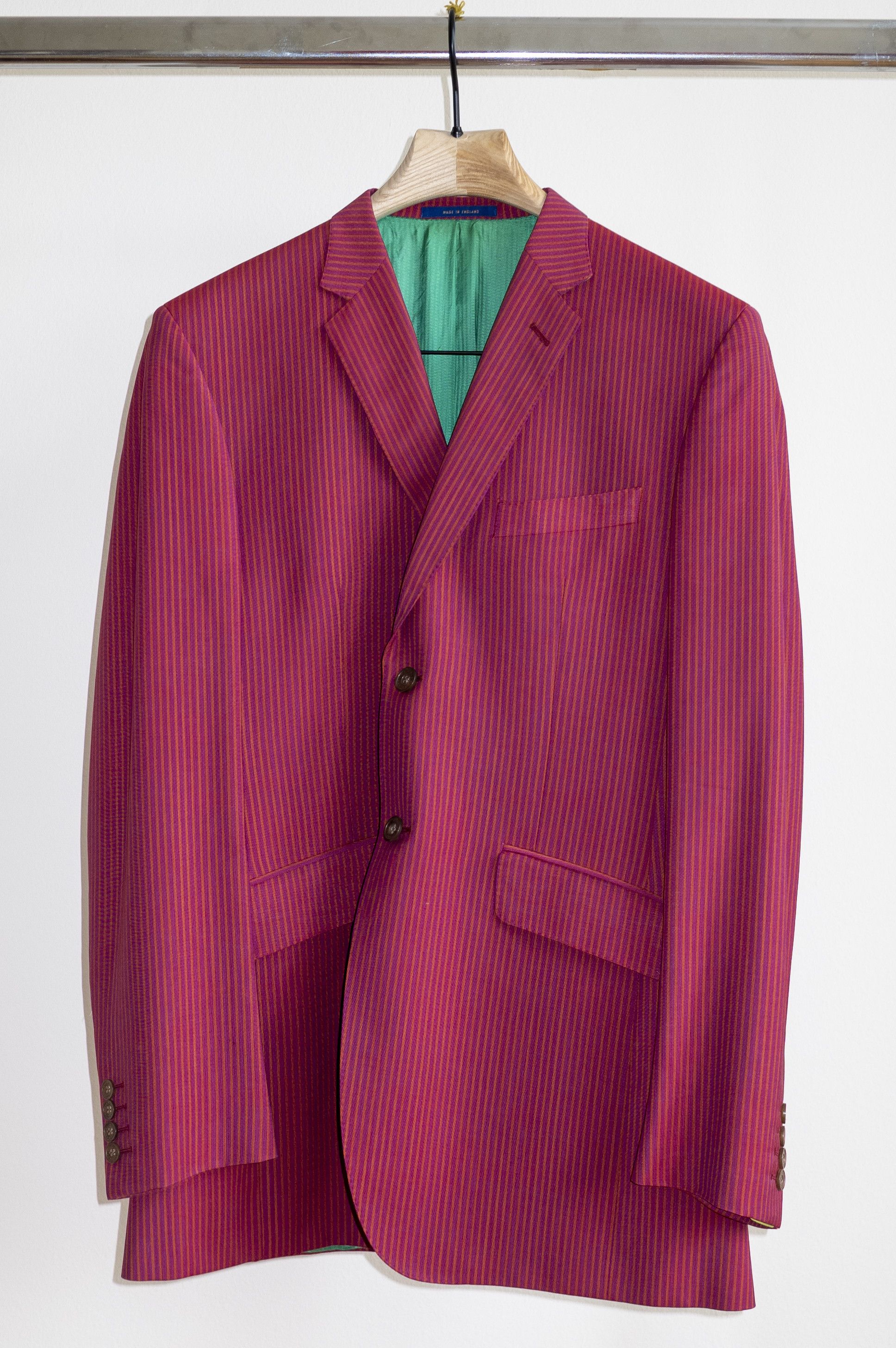 Ozwald Boateng Cranberry Stripe Suit | Grailed