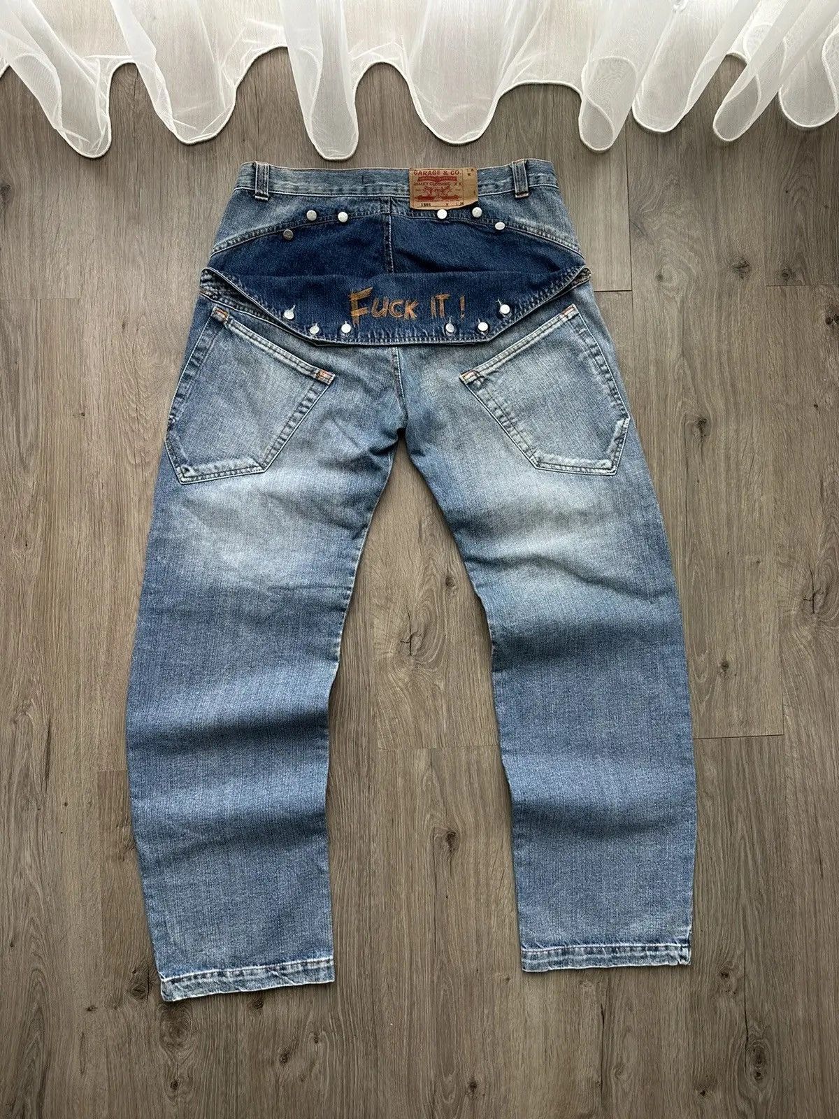 Japanese Brand × Vintage Vintage Progressive Fuck It Denim Wear Cowboy Jeans Pants Size US 34 / EU 50 - 15 Thumbnail