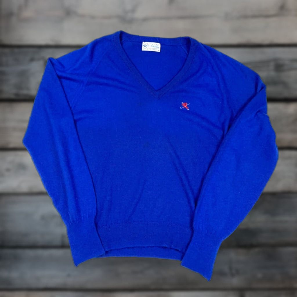 Vintage VTG Pickering Blue V-Neck Country Club Pullover Sweater Mens XL Size US XL / EU 56 / 4 - 1 Thumbnail