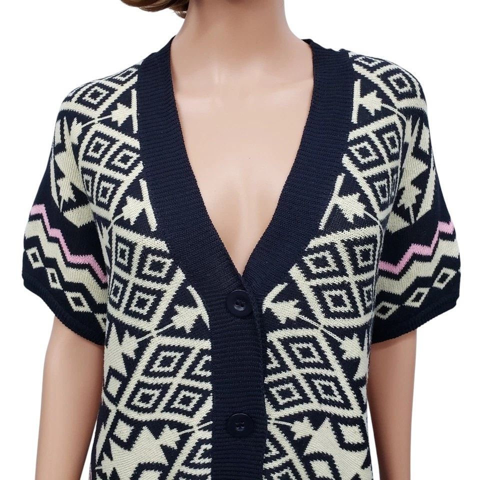Other POL Poncho Cardigan Sweater Buttoned Aztec Geometric Pattern Size S / US 4 / IT 40 - 6 Thumbnail