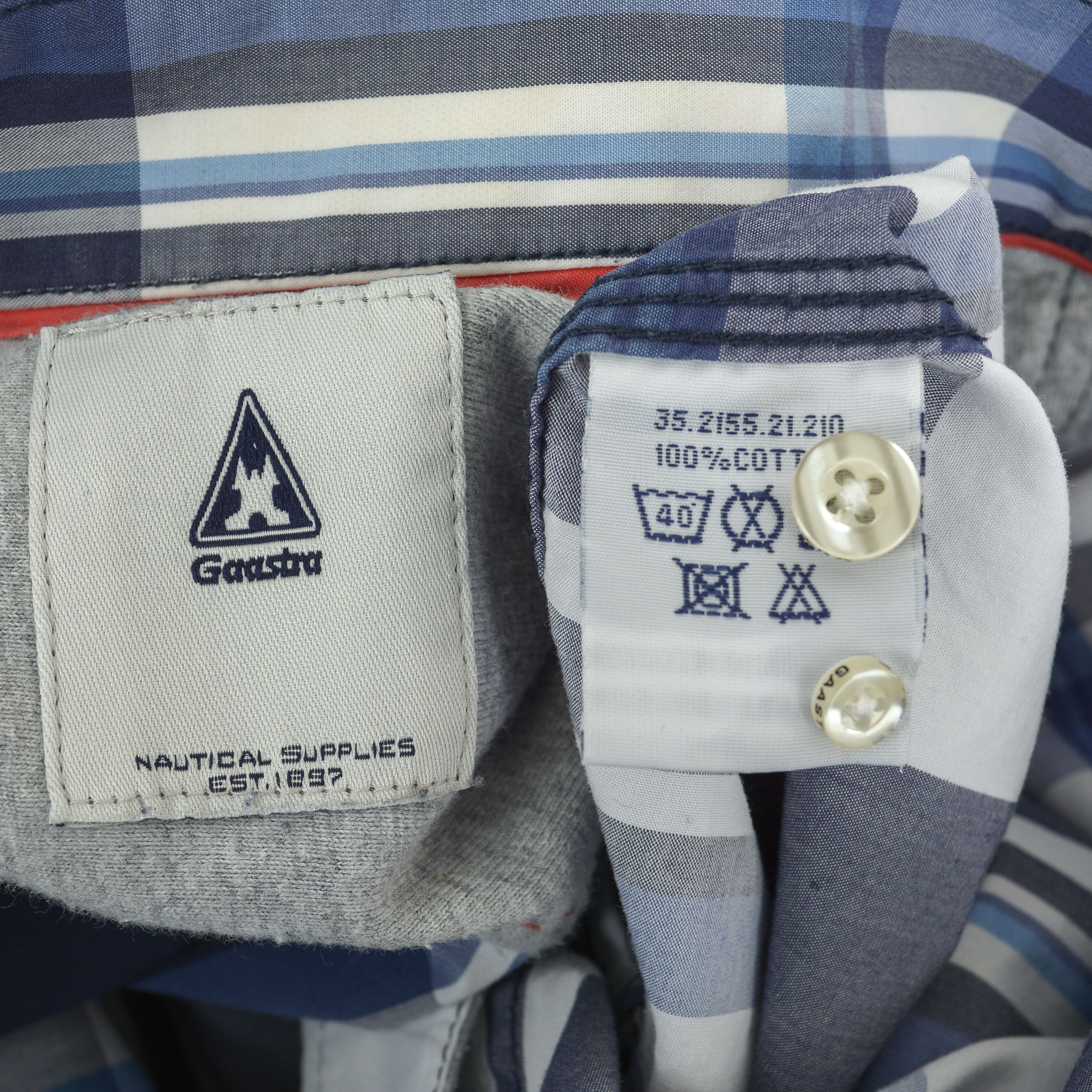 Other GAASTRA Men Casual Check Shirt Cotton Embroidery Long Sleeve Size US XL / EU 56 / 4 - 7 Thumbnail