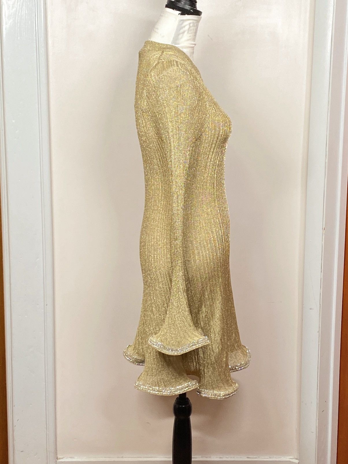 Simkhai SIMKHAI Zelda Metallic Flared Hem Rib-Knit Minidress size M Size M / US 6-8 / IT 42-44 - 12 Thumbnail