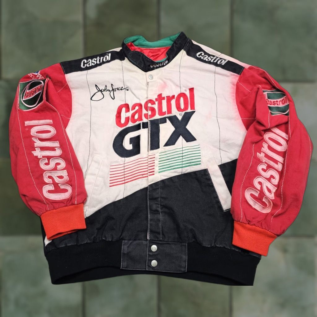 Hamilton VINTAGE Jeff Hamilton Castrol GTX Bomber Jacket XL Multicolor ...