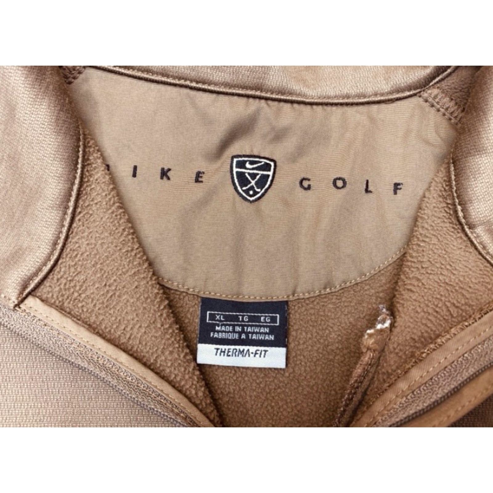 Nike VINTAGE Nike Golf Therma-Fit 1/2 Zip Fleece Pullover Mens XL Brown Chest Pocket 8253 Size US XL / EU 56 / 4 - 7 Thumbnail