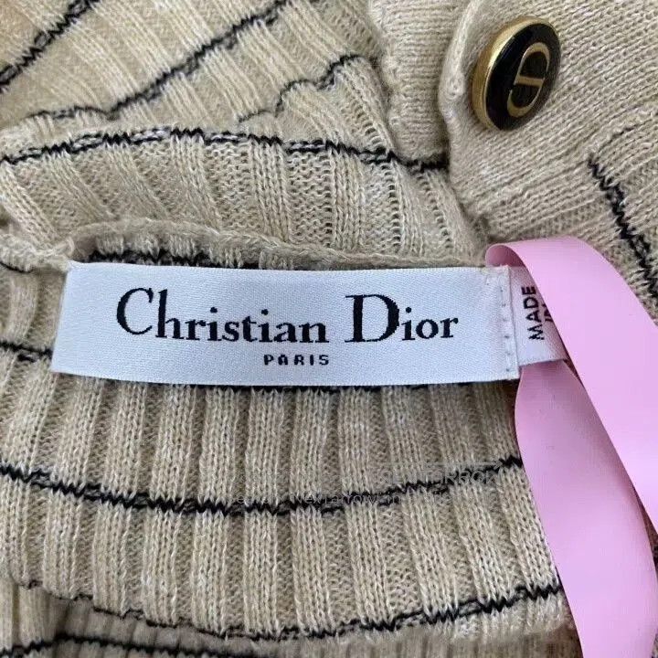 Dior Christian Dior Brown Striped Bee Cashmere Sweater. Size US XS / EU 42 / 0 - 7 Thumbnail