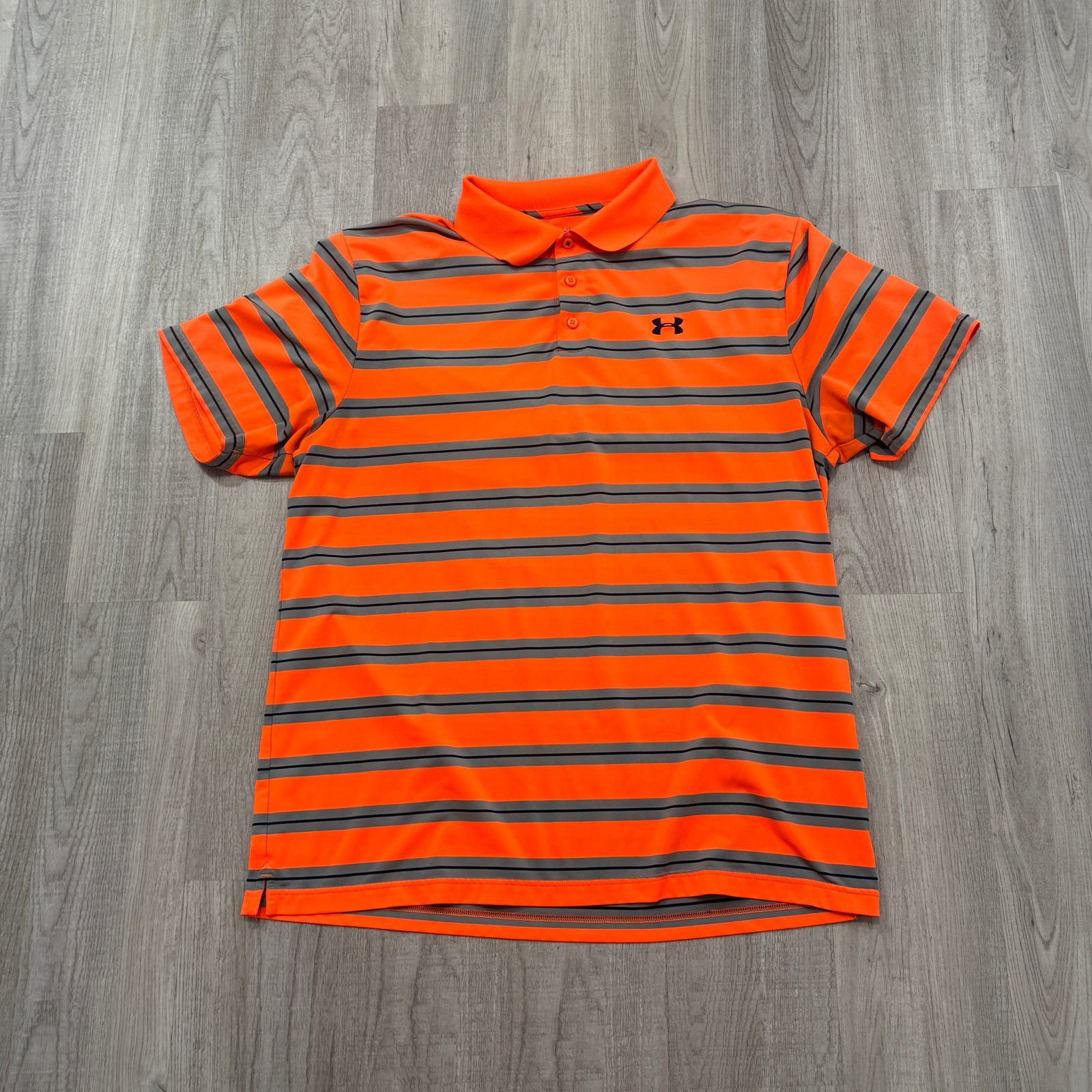 Under Armour Under Armour Polo Shirt Men's 2XL XXL Orange Striped Size US XXL / EU 58 / 5 - 2 Thumbnail
