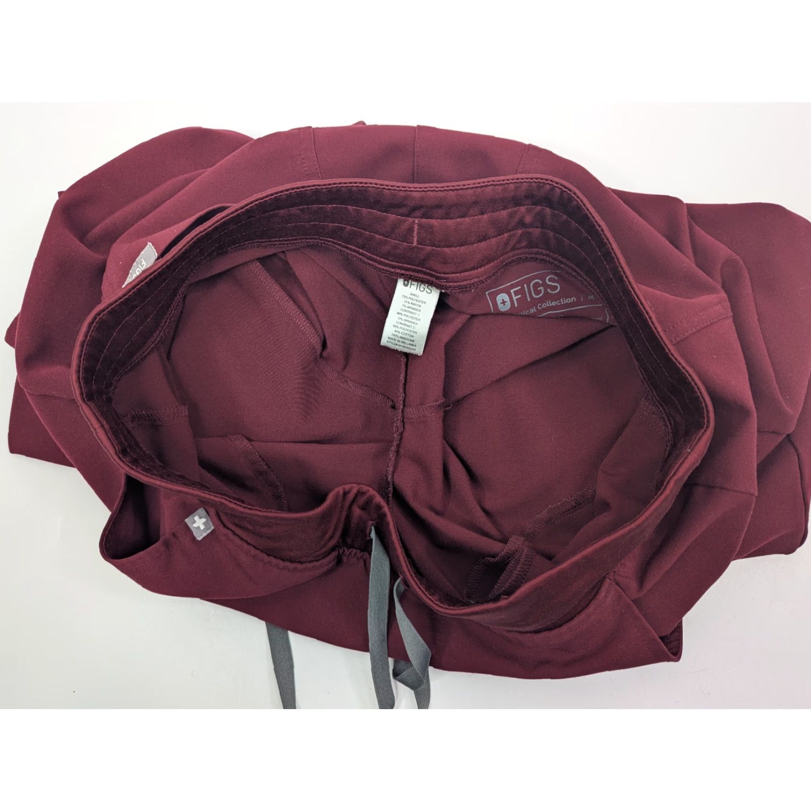 Vintage FIGS Zamora Jogger Scrub Pants Medium Burgundy Drawstring Stretch Nursing Womens Size US 31 - 7 Thumbnail