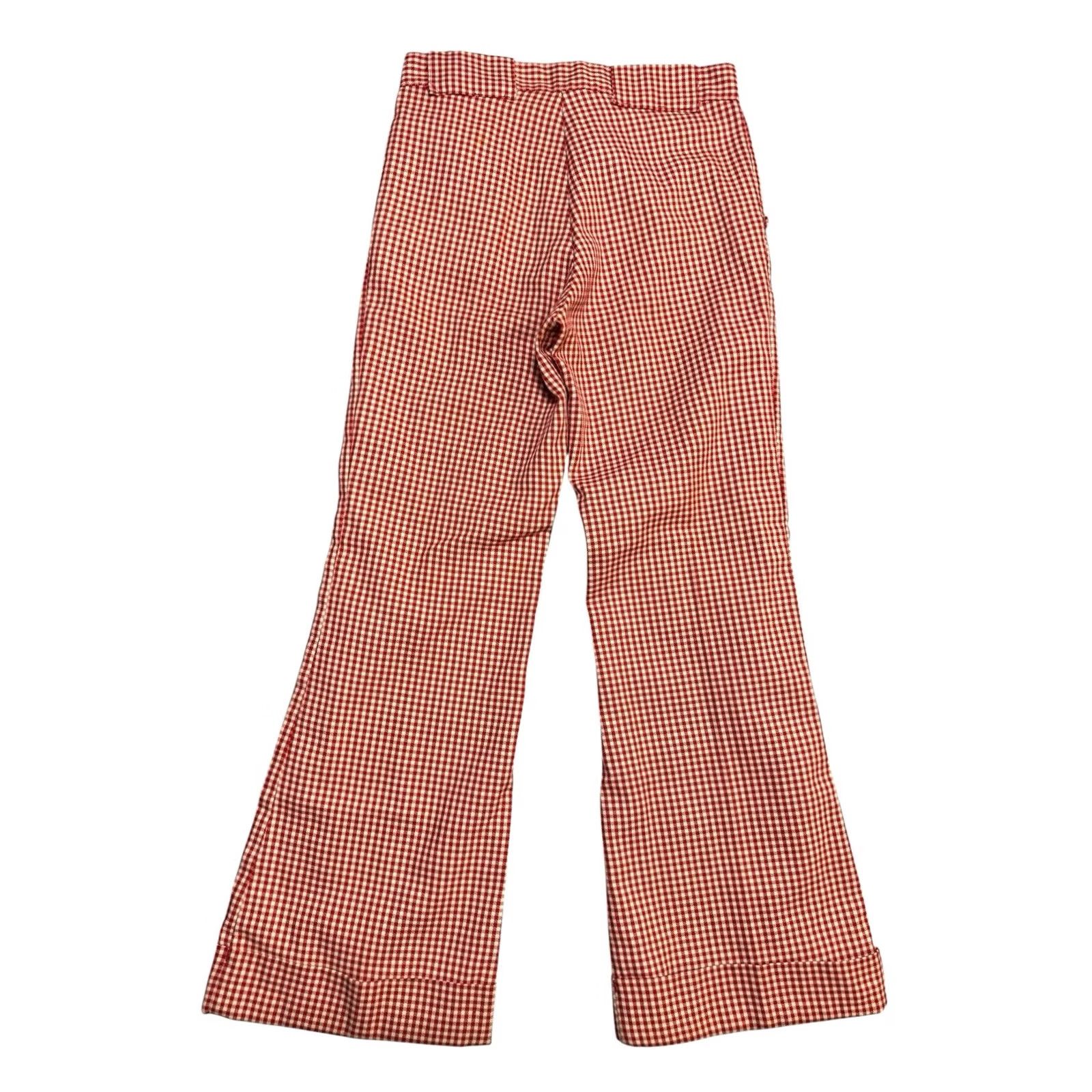 Vintage VINTAGE 70s Red And White Trousers Funky Disco Clubwear XL 32x32 Size 40" / US 18 - 2 Thumbnail