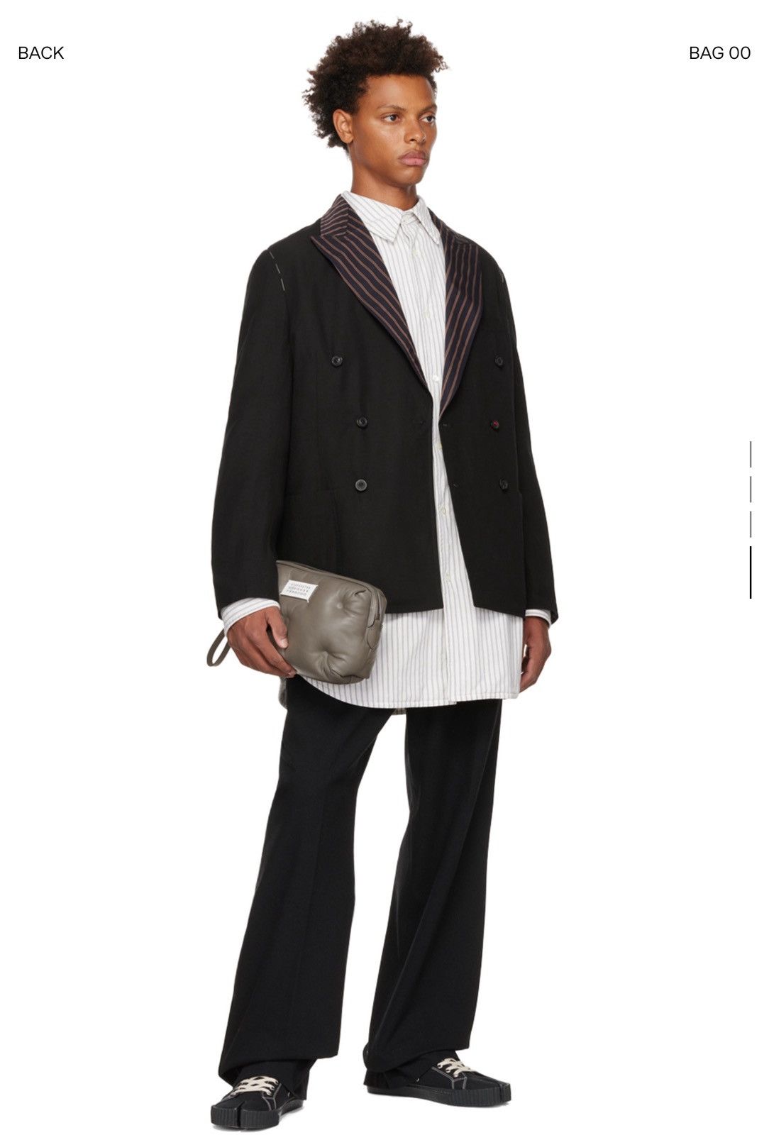 Maison Margiela Maison Margiela Black Double-Breasted Tailored Blazer Size 50R - 6 Thumbnail