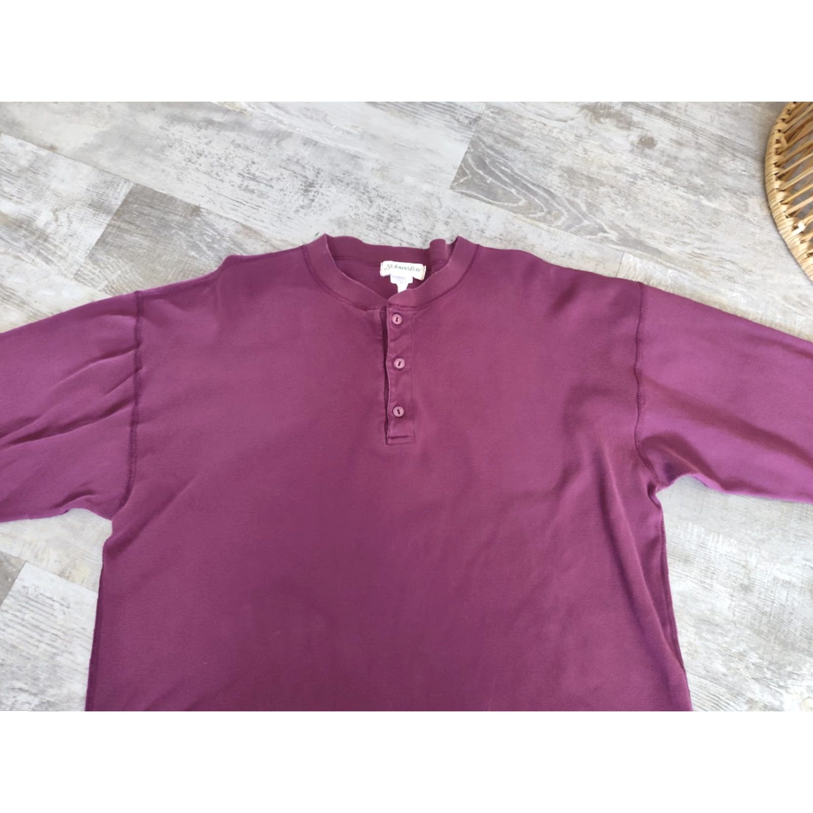 Vintage VINTAGE St. Johns Bay Mens Plum Henley Thermal Long Sleeve Shirt L Tall USA Made Shirt Mens Plum Henley Thermal Long Sleeve with Button Up Casual Size US L / EU 52-54 / 3 - 7 Thumbnail