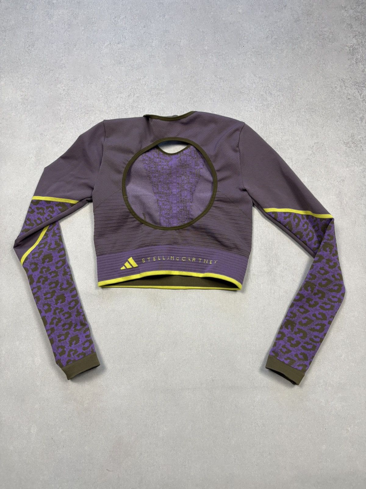 Adidas × Stella McCartney Adidas by Stella McCartney Purple Cheetah Seamless Crop Top Size XS / US 0-2 / IT 36-38 - 2 Thumbnail