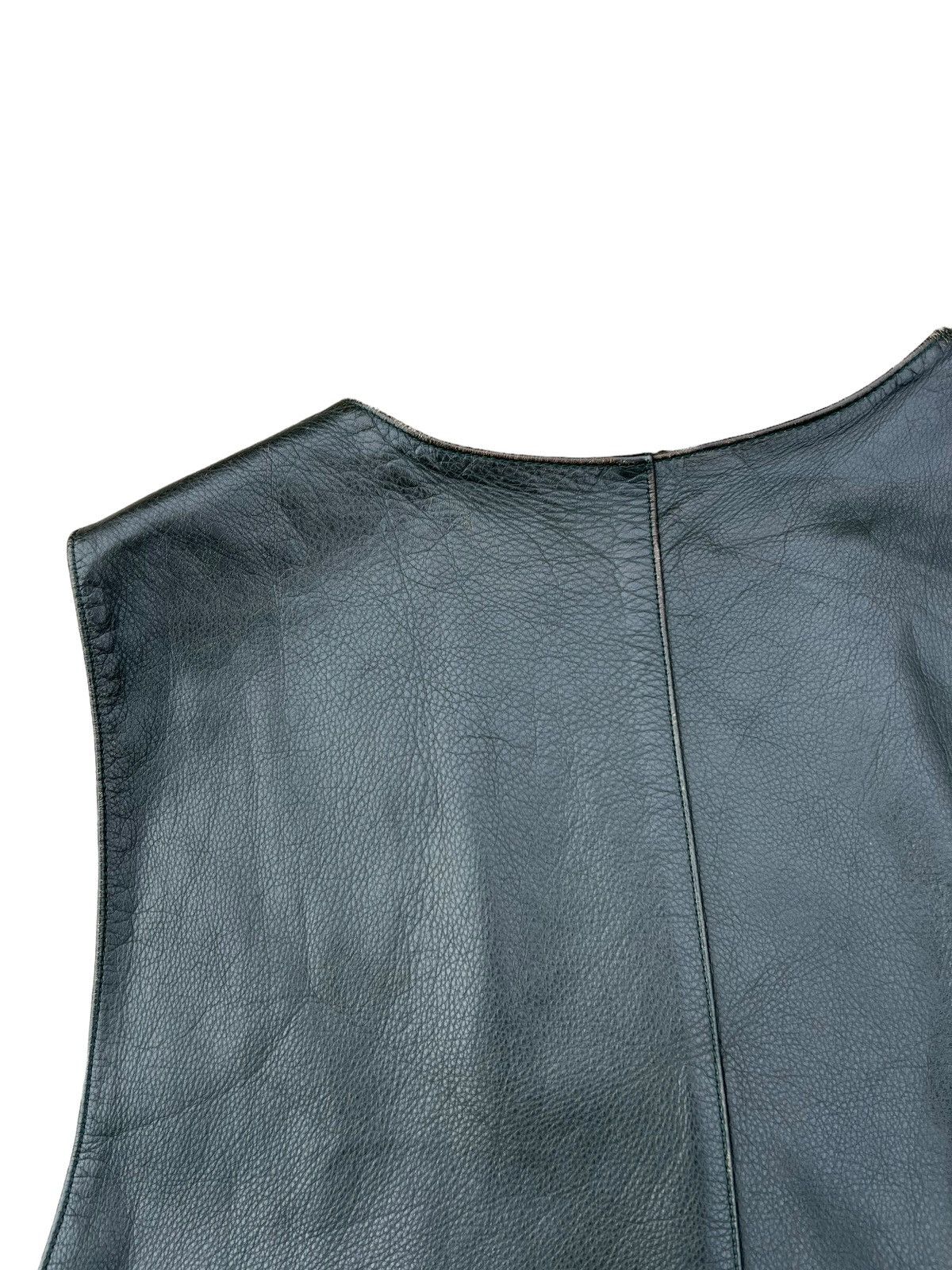 Leather Vintage Pollini Patina Leather Vest Size US L / EU 52-54 / 3 - 16 Thumbnail