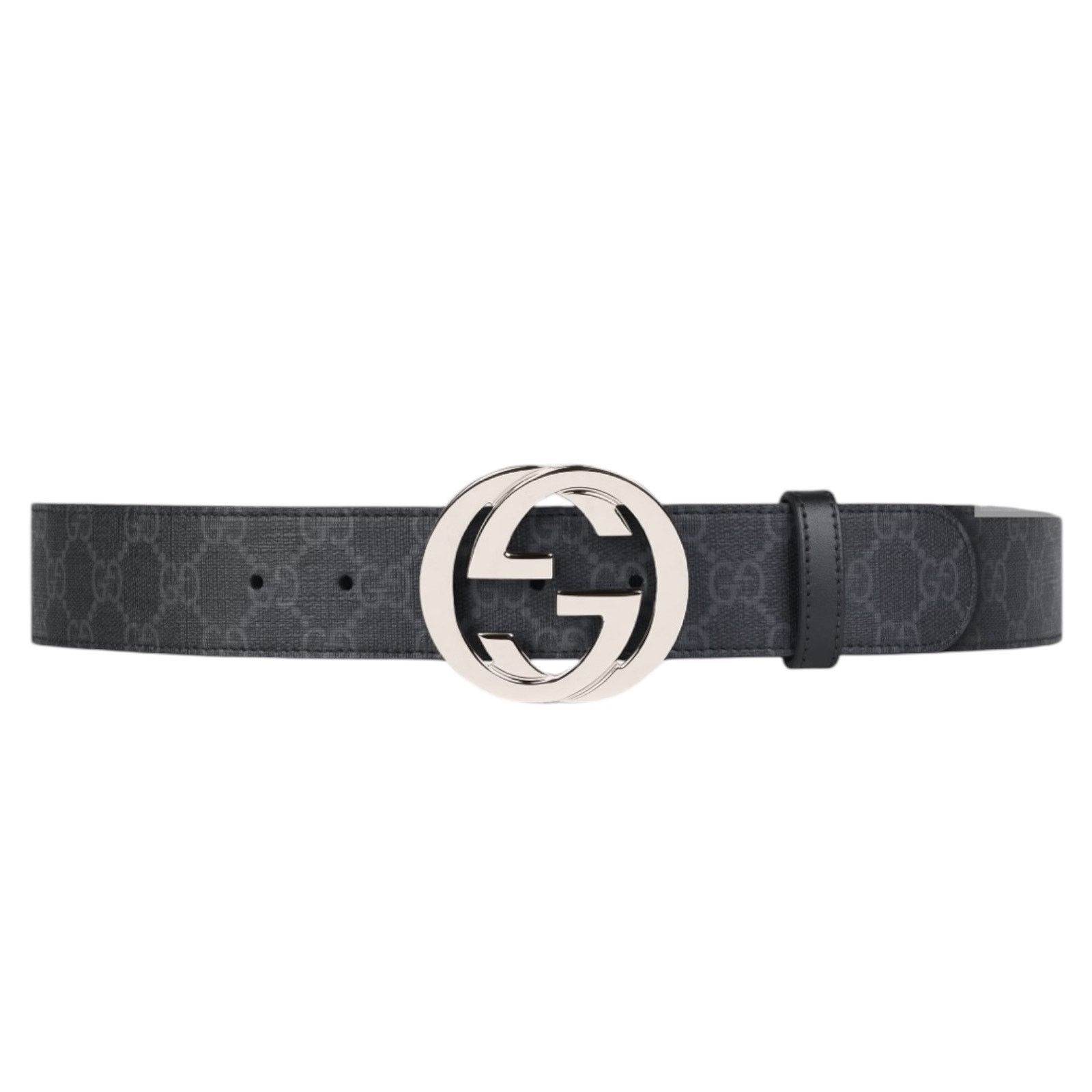 Gucci Gucci GG Interlocking Buckle Supreme Canvas Belt Black 80/32 Size 32 - 1 Thumbnail