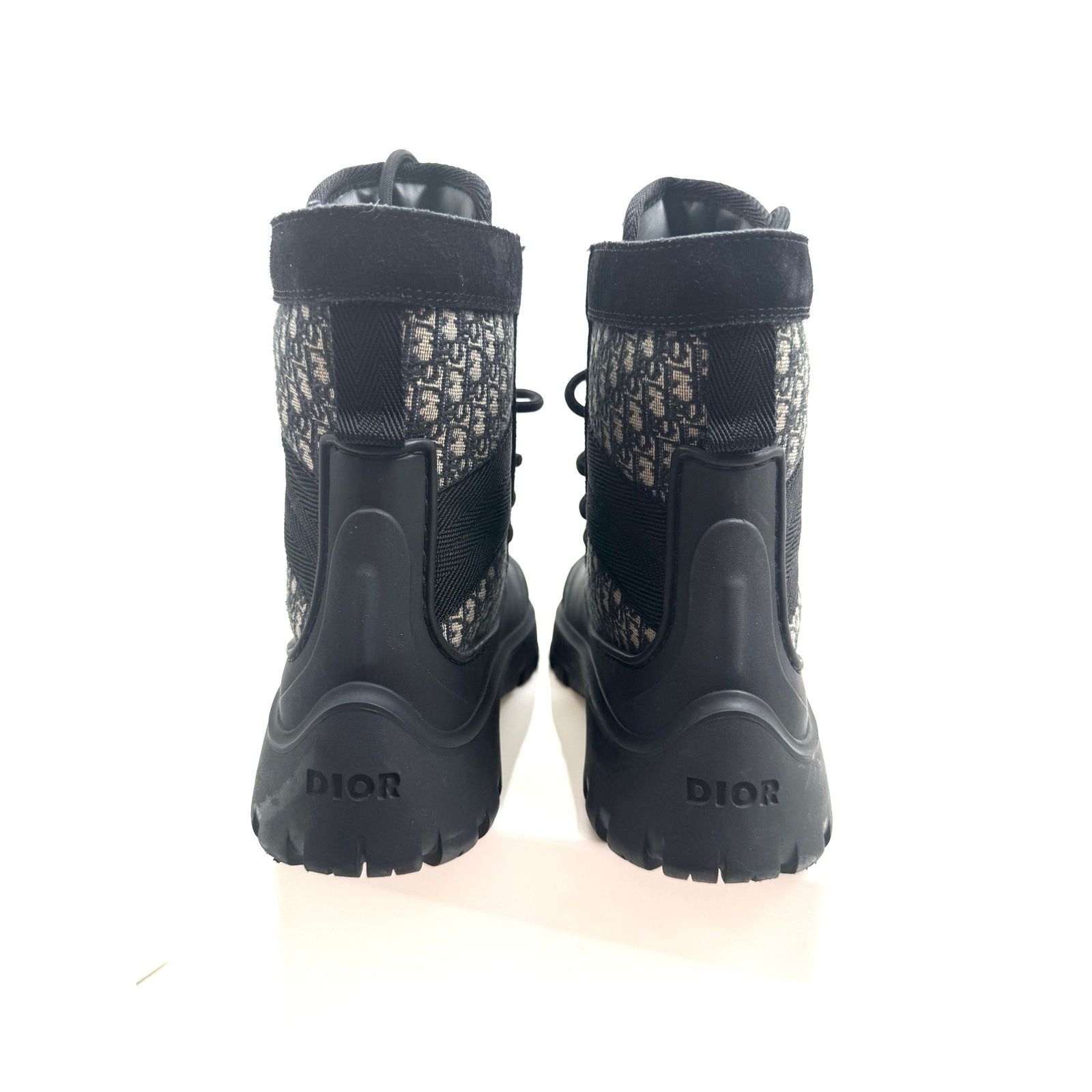 Dior Dior Garden Oblique Black/Beige Lace Up Combat Boots Size 41 Size US 8 / EU 41 - 20 Thumbnail