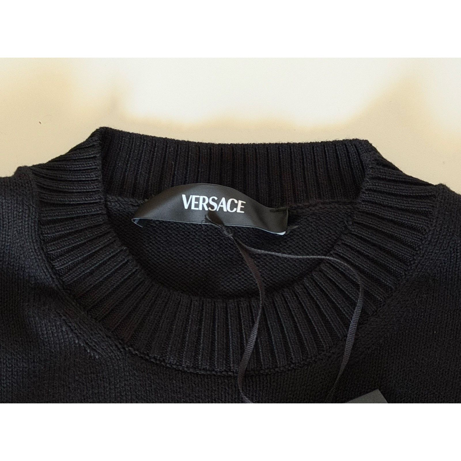 Versace Versace Medusa Embroidered Knit Sweater Black 44 US 1011884 Size US XL / EU 56 / 4 - 8 Thumbnail
