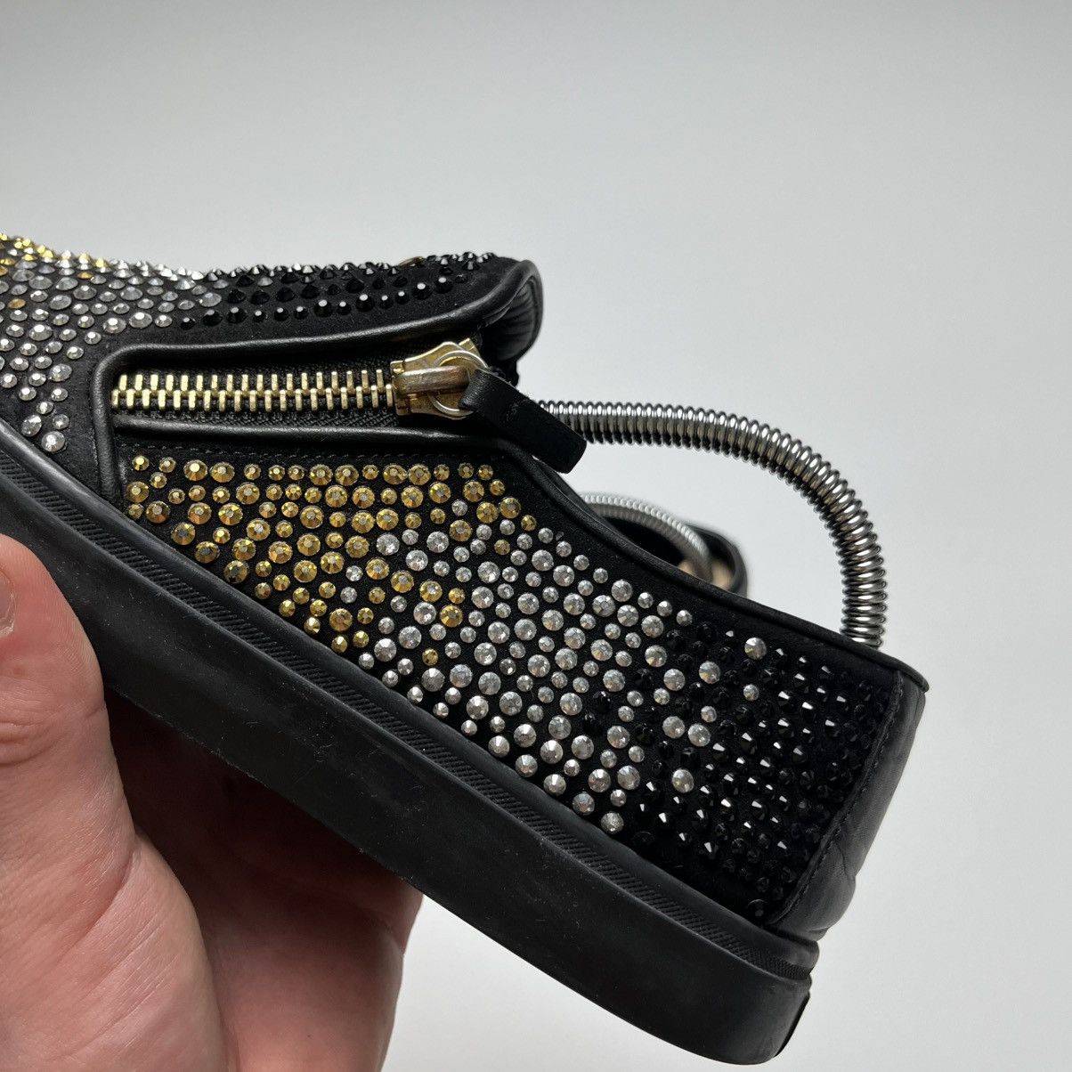 Giuseppe Zanotti Giuseppe Zanotti Suede Embellished Eve Slip-On Sneakers Size US 9 / IT 39 - 12 Thumbnail