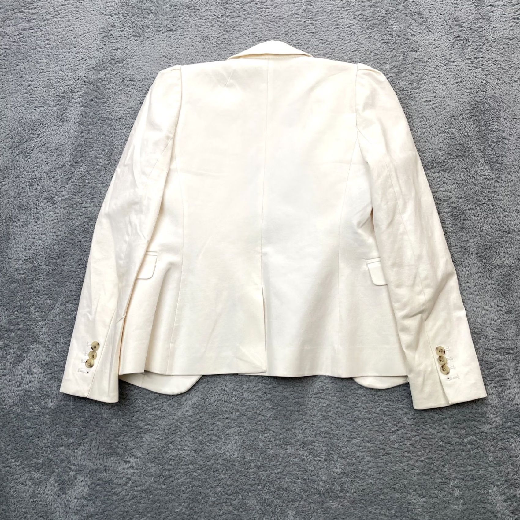 J.Crew J.CREW Blazer Jacket Womens 2 Beige Alexandra Short Notch Lapel Lined Cotton Stretch Formal Tailored Size XS / US 0-2 / IT 36-38 - 2 Thumbnail