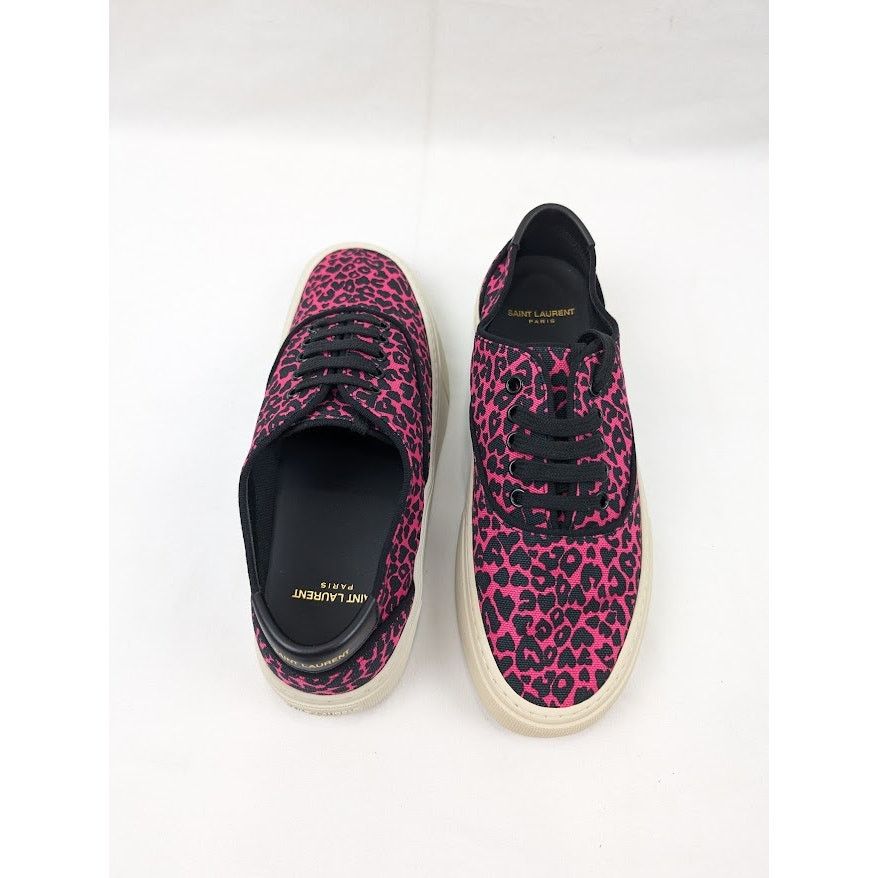 Saint Laurent Paris o1rshd1 Women's Venice Low Top SL Sneakers in Fuxia Nero Size US 10 / IT 40 - 19 Thumbnail