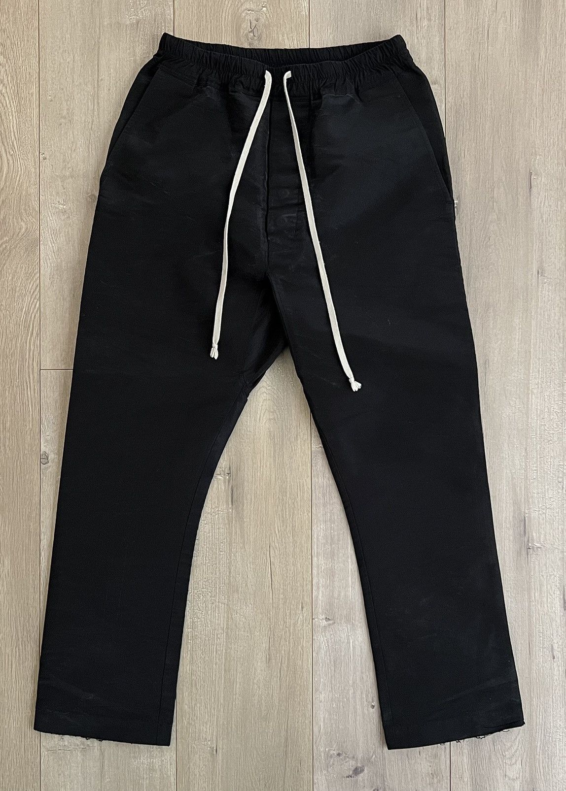 image of Ss2017 Rick Owens Walrus Straight Cut Nylon Runway Pants in Black, Men's (Size 32)