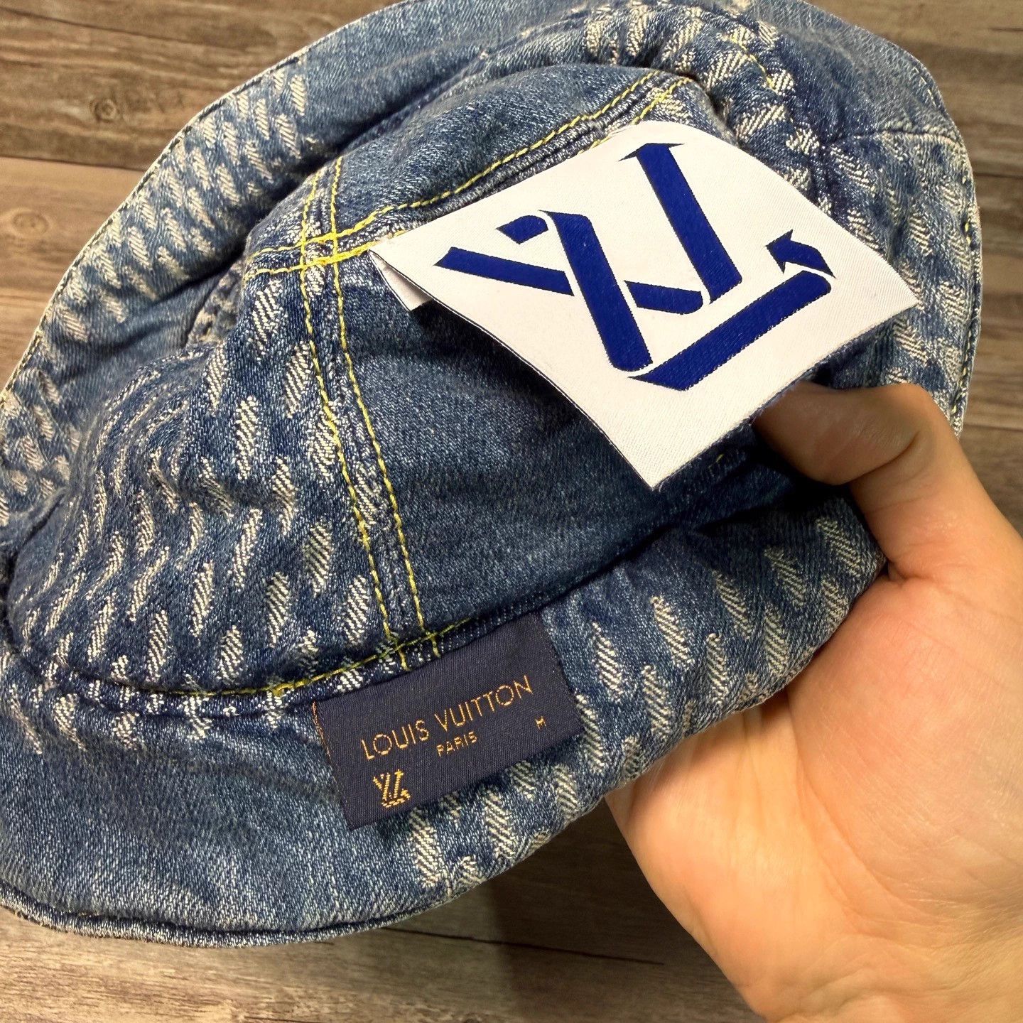 Louis Vuitton LV x Nigo Denim Panel Monogram Bucket Hat M Size ONE SIZE - 5 Thumbnail