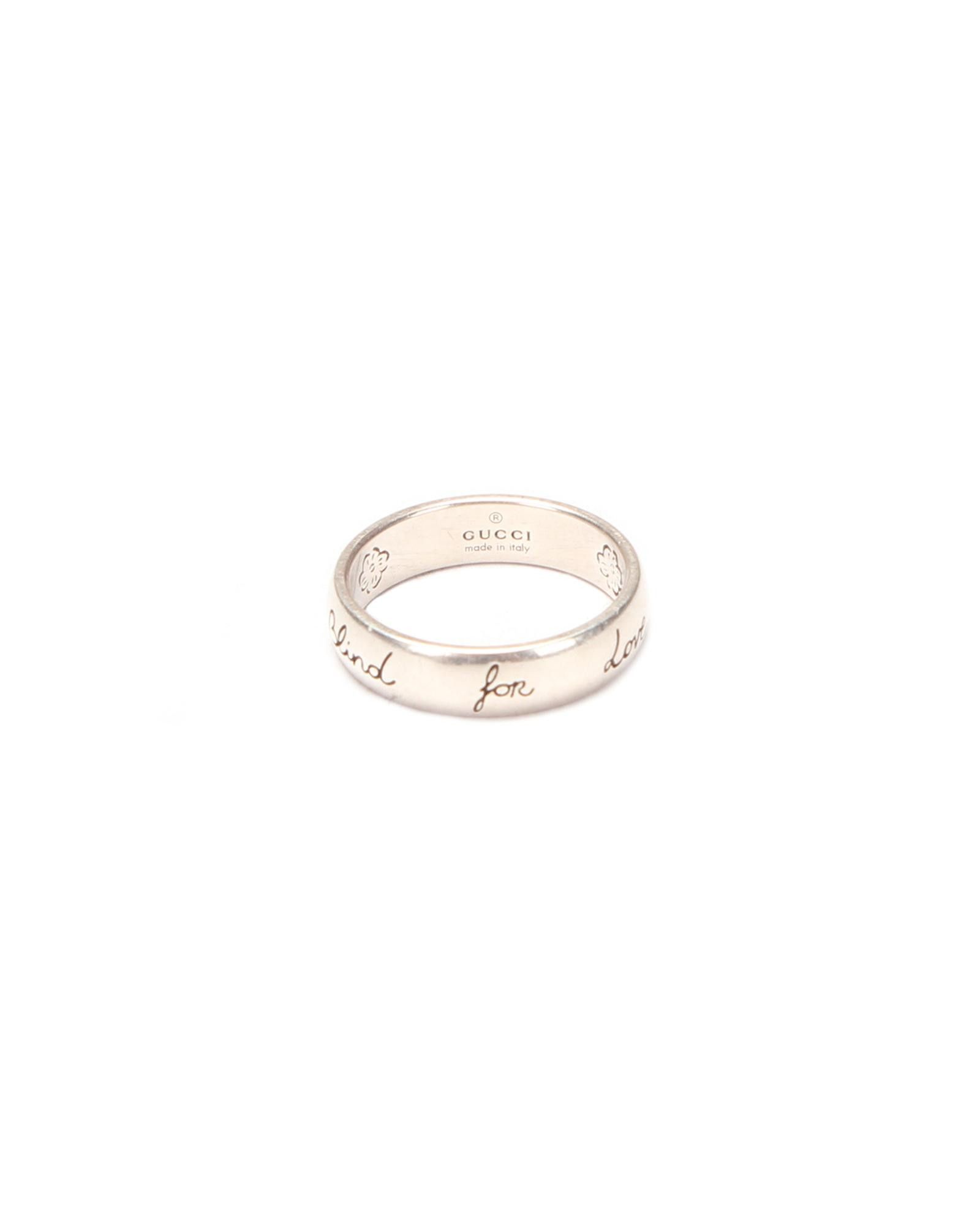 image of Gucci Silver Blind For Love Ring, Women's